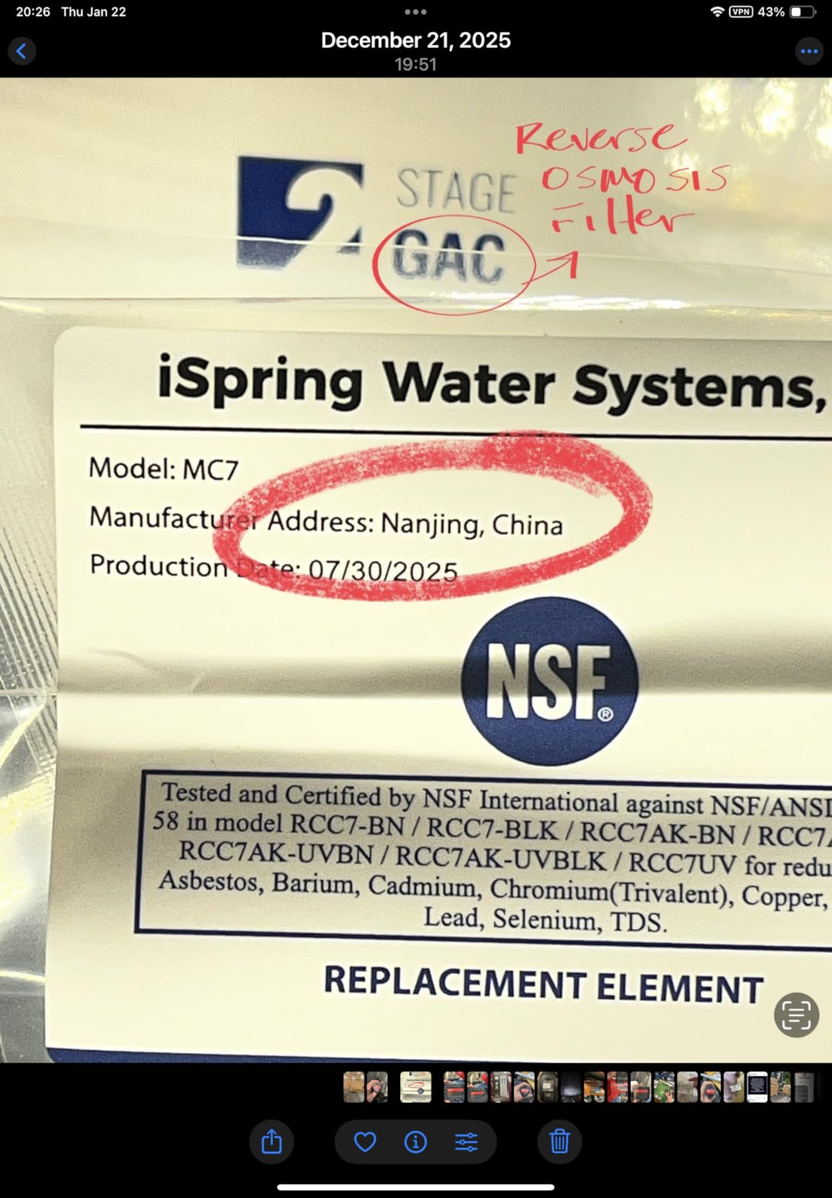 iSpring RCC7AK-UVBN, NSF Certified, 7-Stage Under Sink Reverse Osmosis Water Filtration System with Alkaline Remineralization and UV Filter, Patented Top-Mounted Faucet Design for Easy Installation customer photo 2