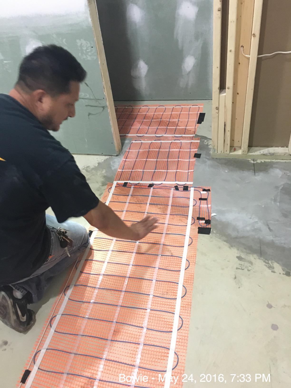 SunTouch TapeMat Electric Radiant Floor Heating Mat Orange, 120V, 60 Sq Ft | Open-Weave Mesh, 1/8