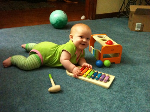 Hape Pound & Tap Bench with Slide Out Xylophone - Award Winning Durable Wooden Musical Pounding Toy for Toddlers customer photo 2