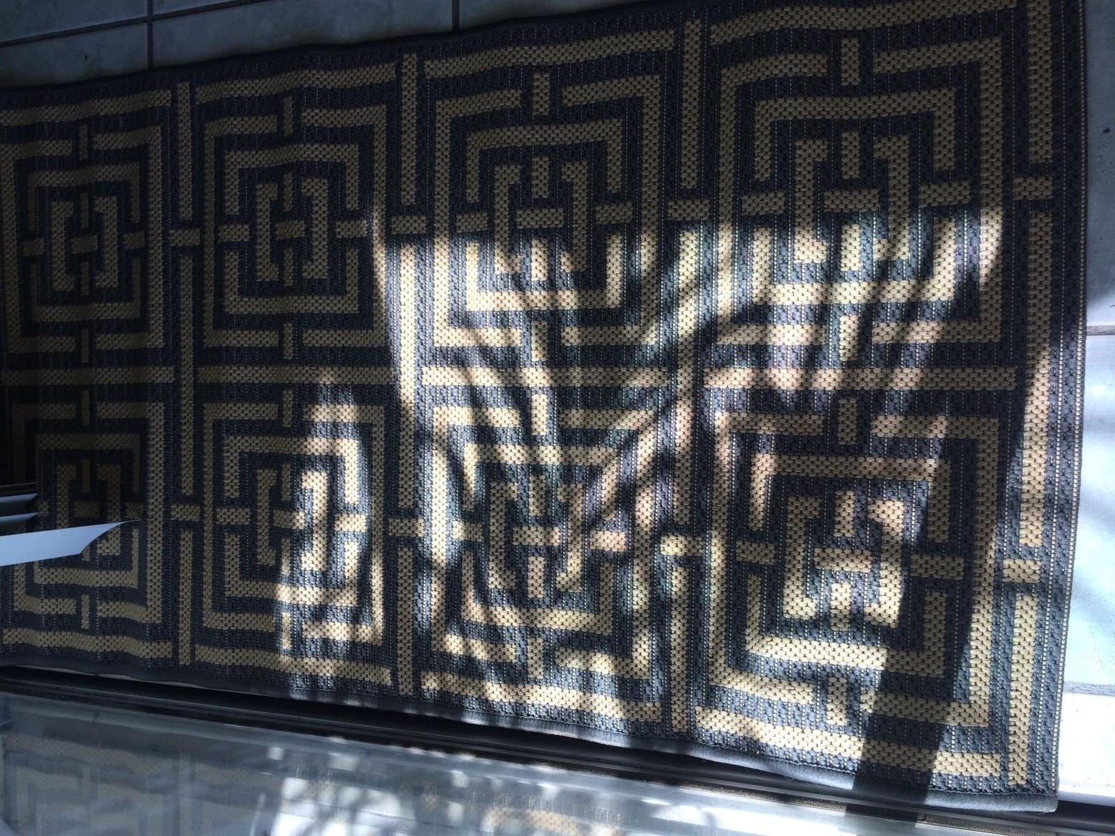 SAFAVIEH Courtyard Collection 9' x 12' Black/Bone CY6937 Indoor/Outdoor Splashproof Area Rug customer photo 2
