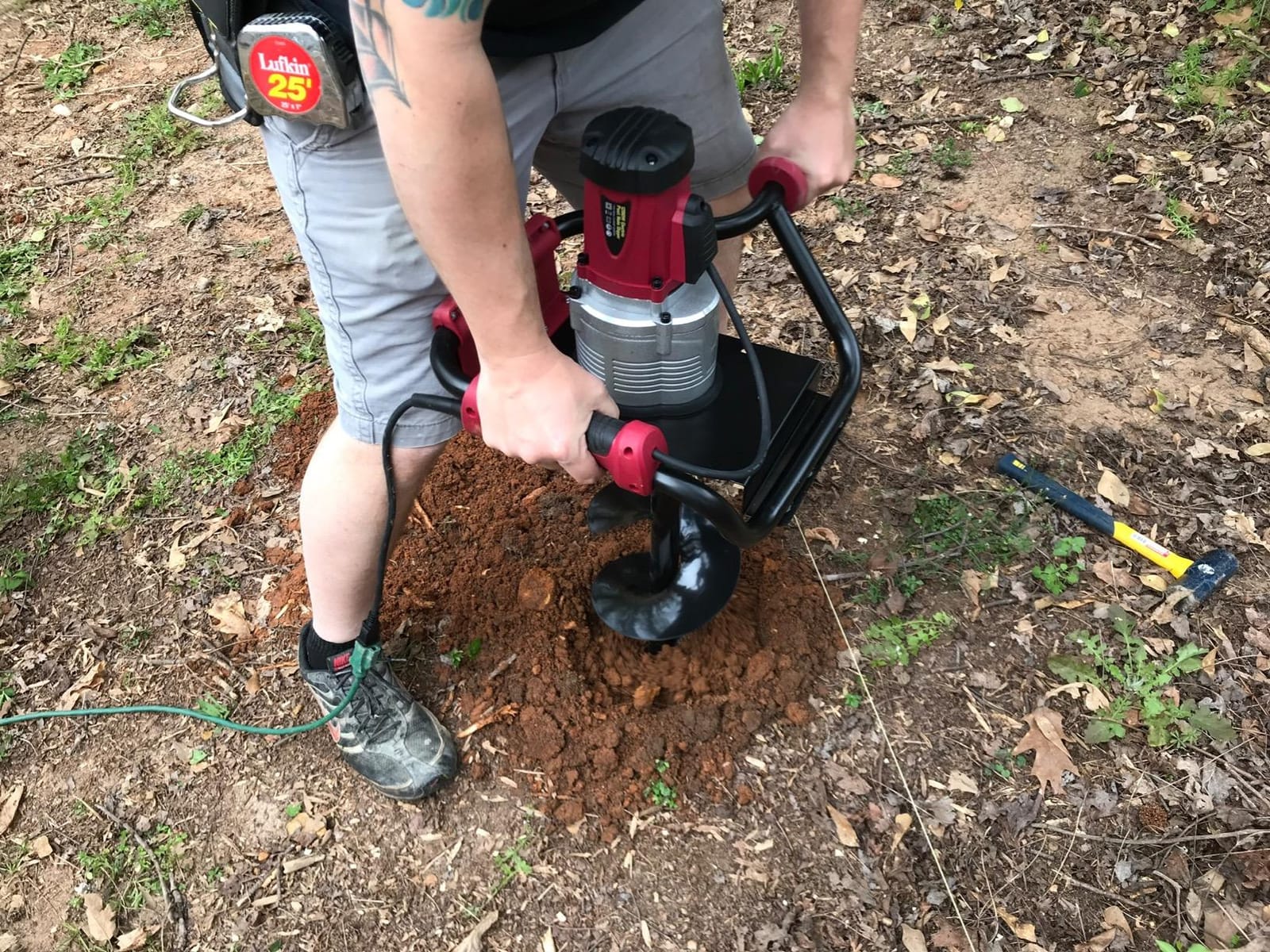XtremepowerUS 1500W Electric Post Hole Digger Earth Auger with Reverse Function Dig Hole Fence Post Hole Digging, Tree Planting Include 6