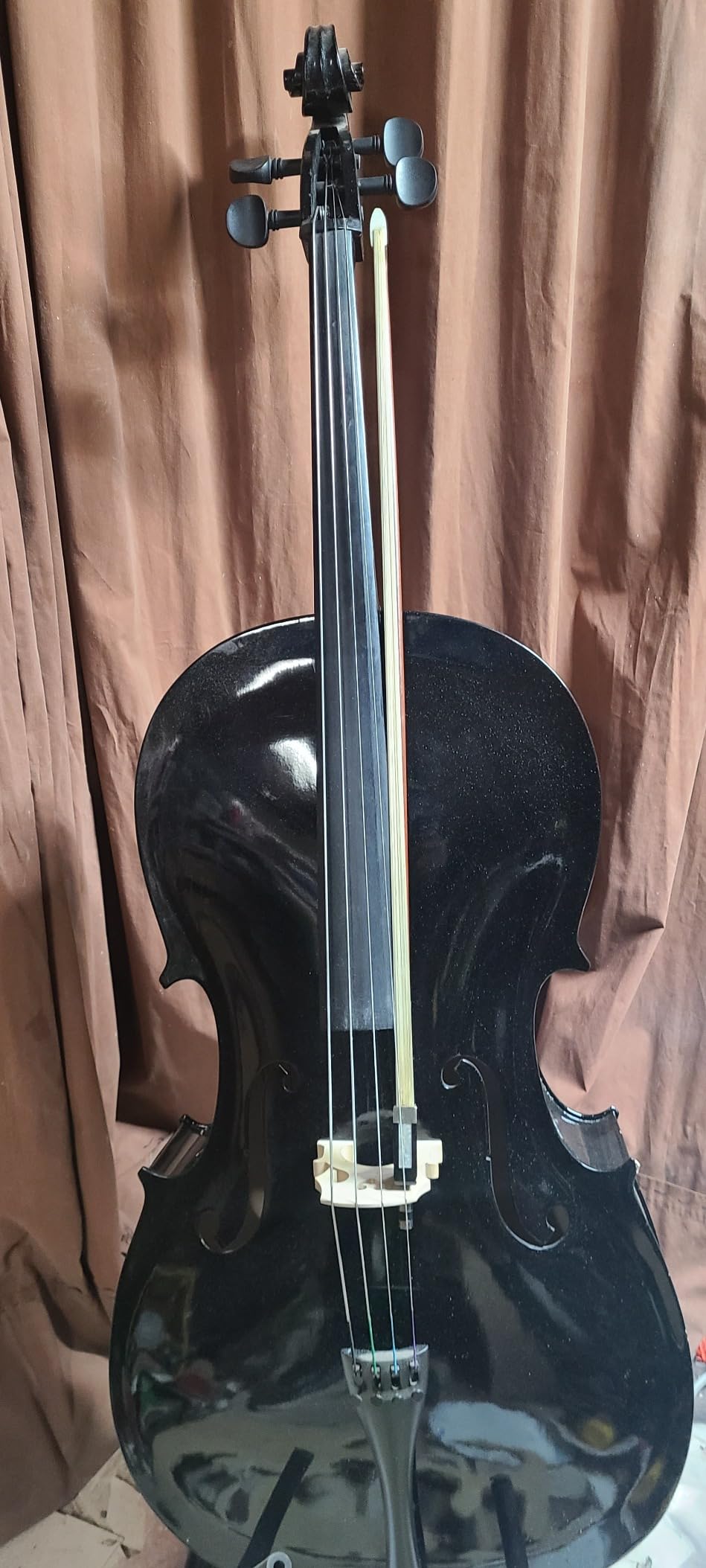 Cecilio 4/4 Full Size Cello, Beginner Cello 4/4, Acoustic Cello Set with Portable Bag, Bow, Rosin, Stand, String Musical Instruments for School Orchestras, Performances customer photo 2