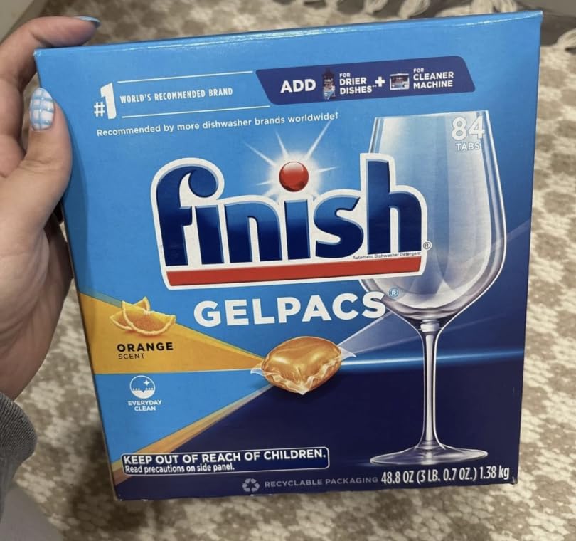 Finish Gelpacs Dishwasher Pods, Dish Detergent, Orange Scent, 84ct customer photo 1