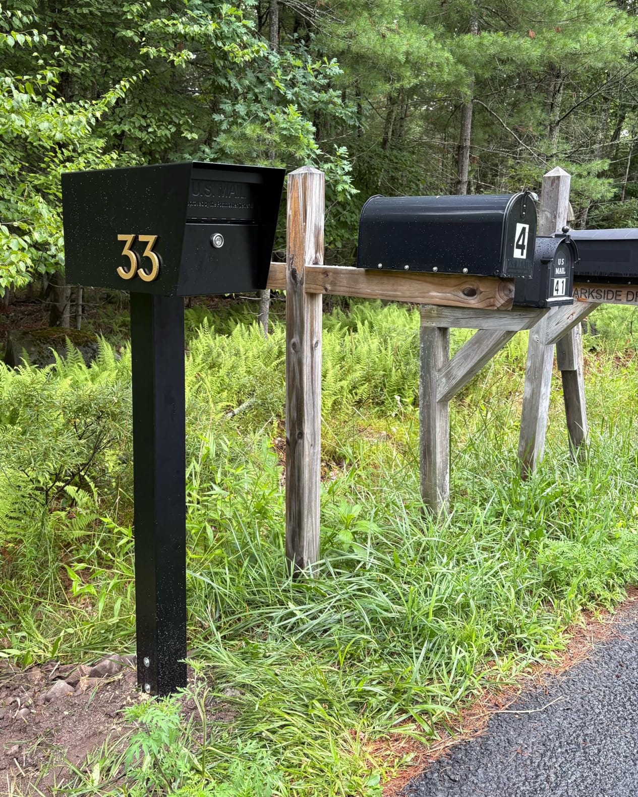 Mail Boss Mail Manager Modern Locking Post Mount Mailbox, USPS Approved | Patented anti-pry lock, accepts small packages, compact galvanized steel curbside design, weather and vandal-resistant. customer photo 2
