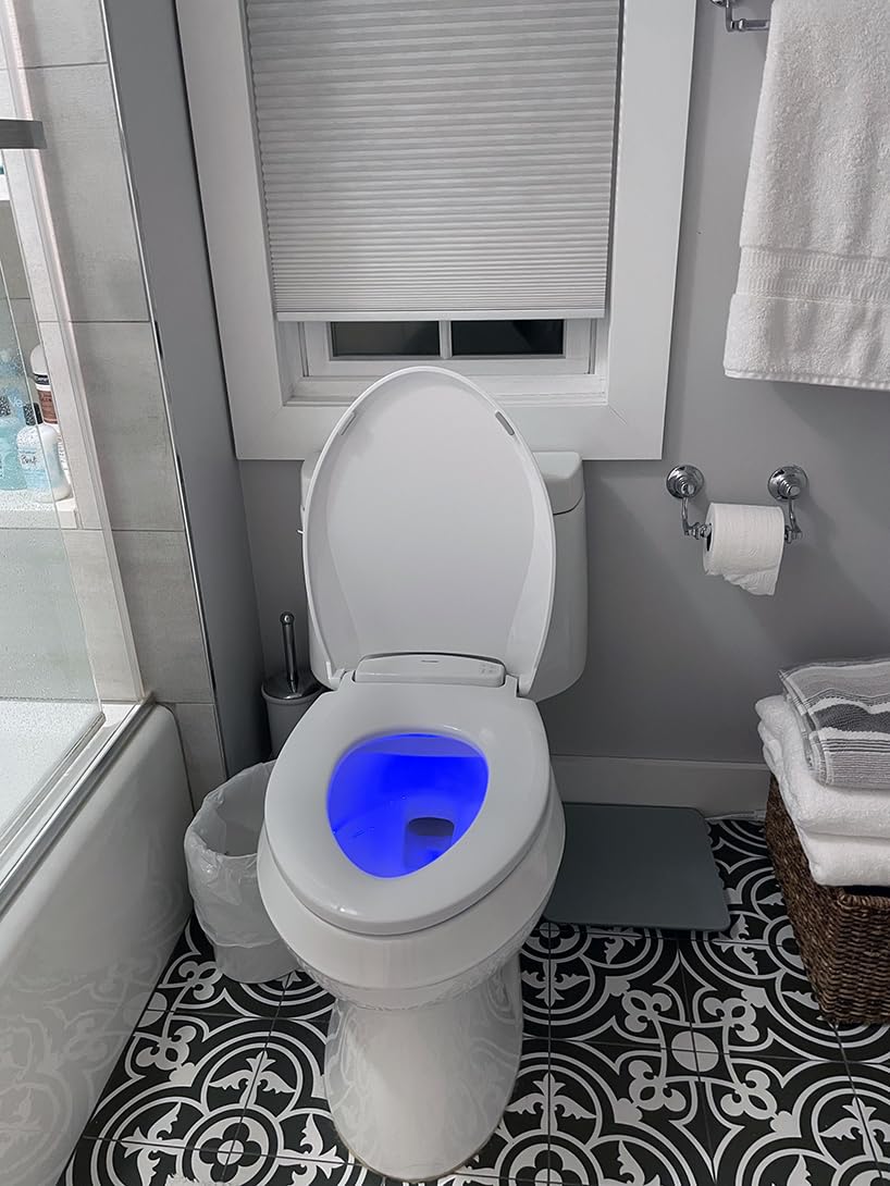 Brondell L60-EW LumaWarm Heated Nightlight Elongated Toilet Seat, White customer photo 2