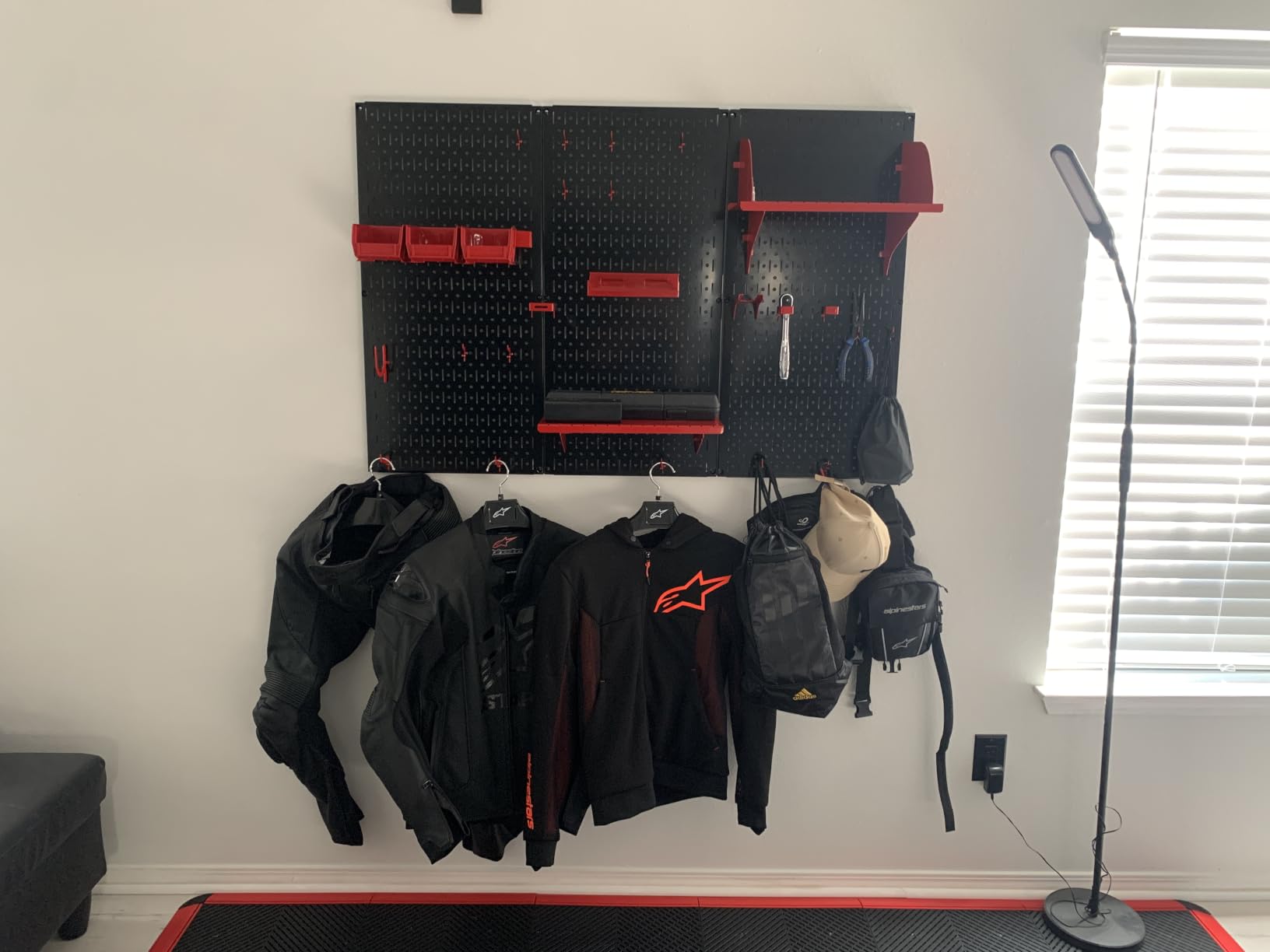 Wall Control Pegboard Organizer 4 ft. Metal Pegboard Standard Tool Storage Kit with Black Toolboard and Black Accessories customer photo 1