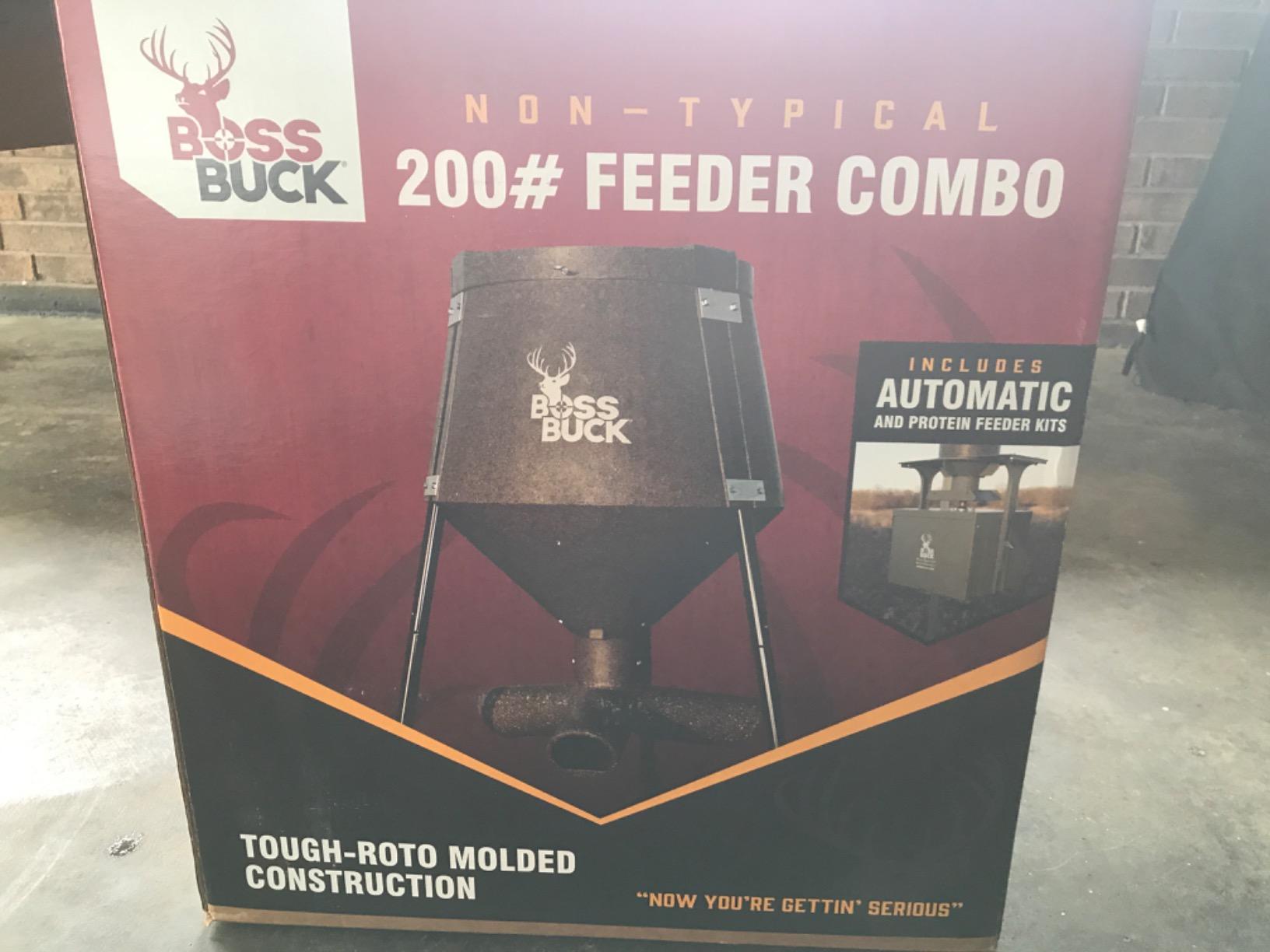 Boss Buck 350 Lb Gravity Deer Feeder with 3 Way Protein Head | 350-Lb Capacity, HDPE UV-Protected Hopper, Galvanized Round Legs, Adjustable Flow customer photo 2
