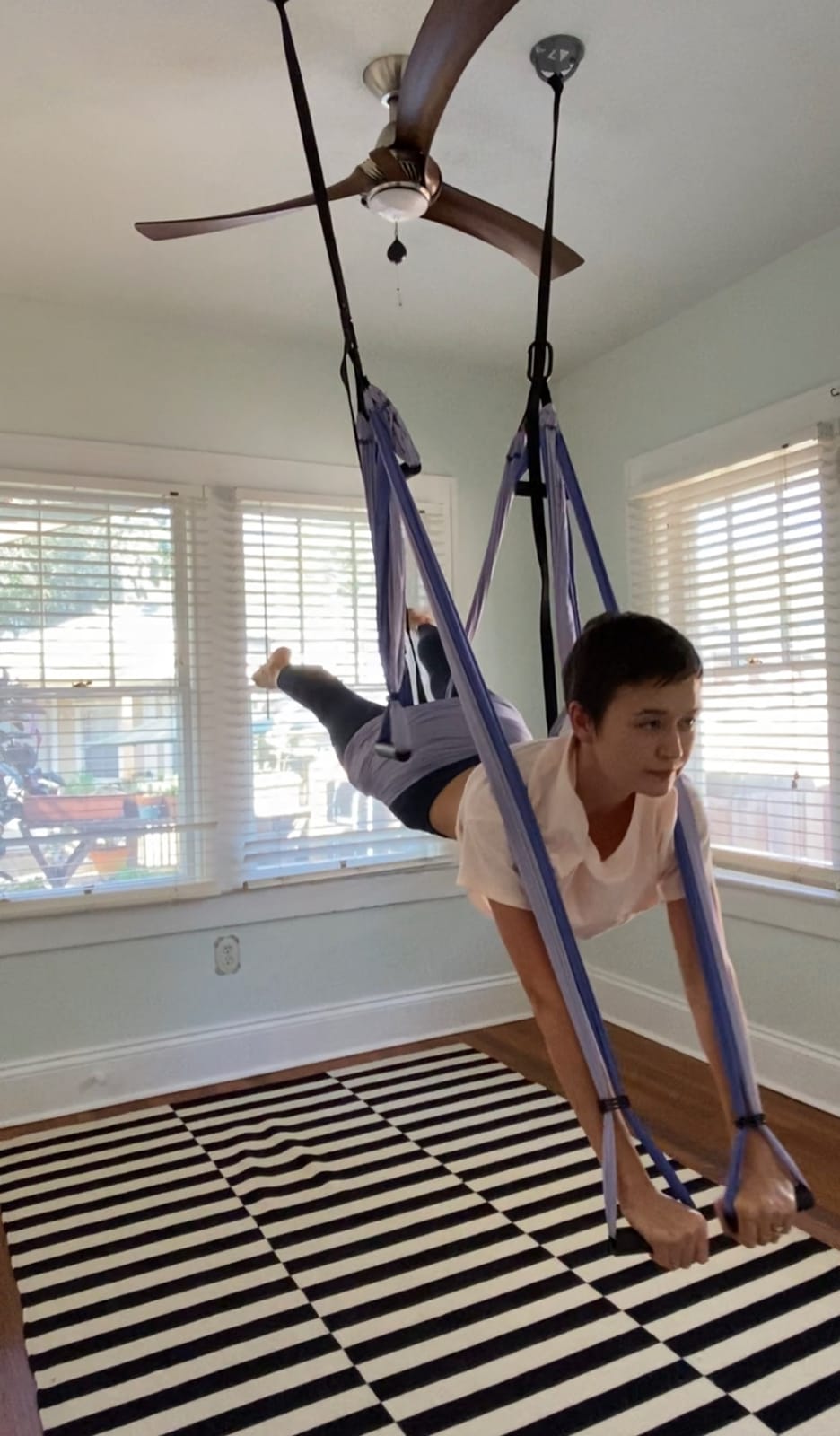 Yoga Trapeze Swing Set for Back Pain Relief & Inversion Therapy | Easy setup indoor or outdoor, Adjustable straps, 600lb capacity, Carrying bag included, Free online tutorials customer photo 1