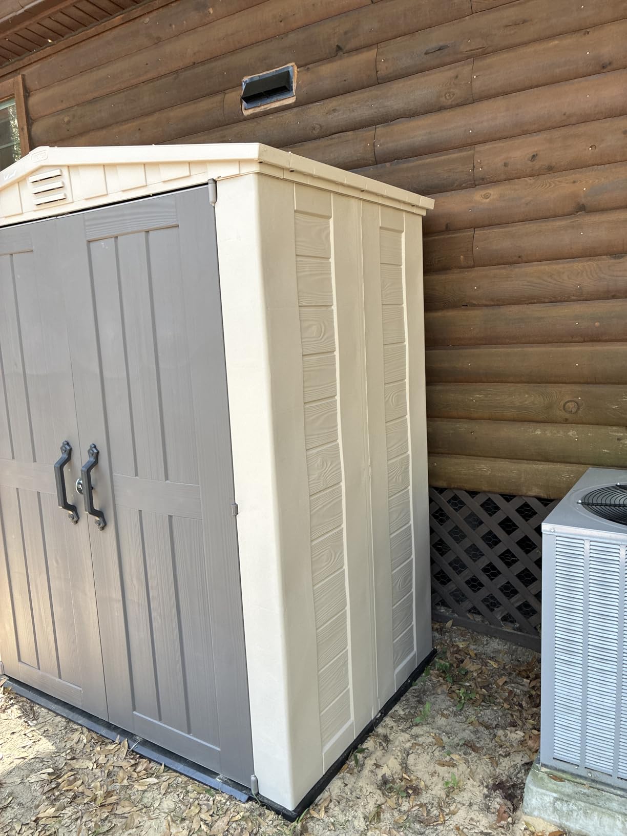 Keter Factor 6x3 Outdoor Storage Shed Kit-Perfect to Store Patio Furniture, Garden Tools Bike Accessories, Beach Chairs and Push Lawn Mower, Taupe & Brown customer photo 2