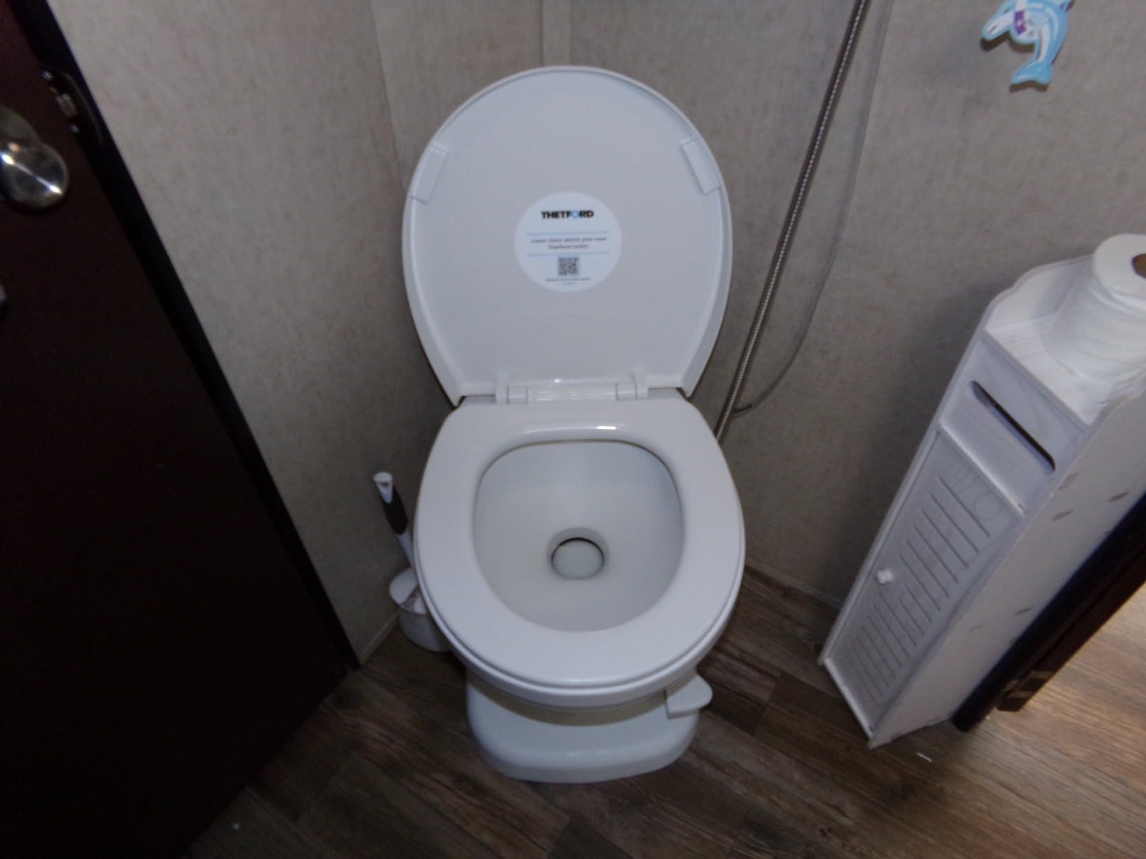 Aqua-Magic Residence RV toilet / High Profile / White - Thetford 42169 | Residential seat & cover, lightweight, single foot pedal full bowl flush, easy to install customer photo 2
