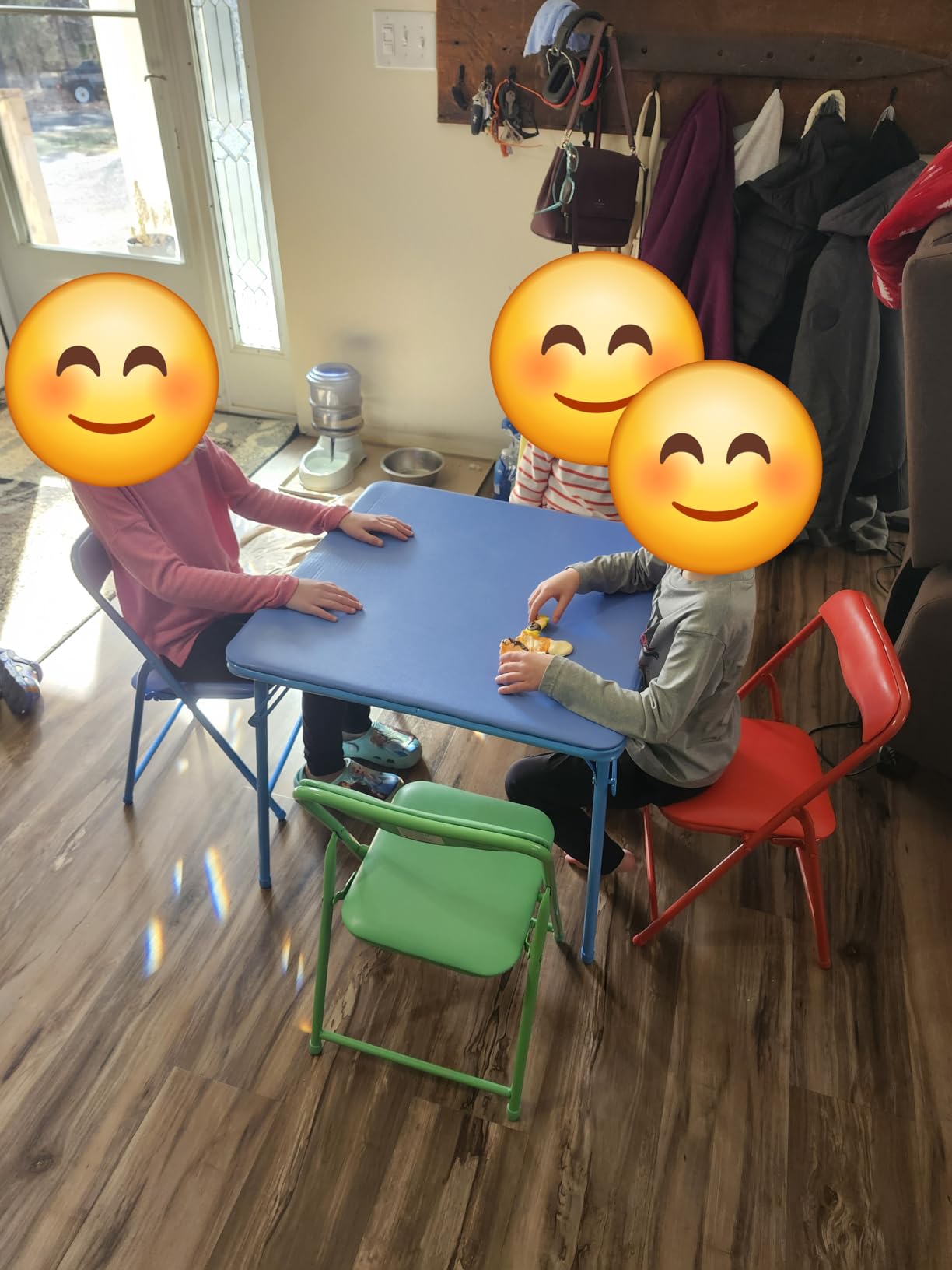 Flash Furniture Mindy Kids 5-Piece Folding Square Table and Chairs Set, Multicolor customer photo 1