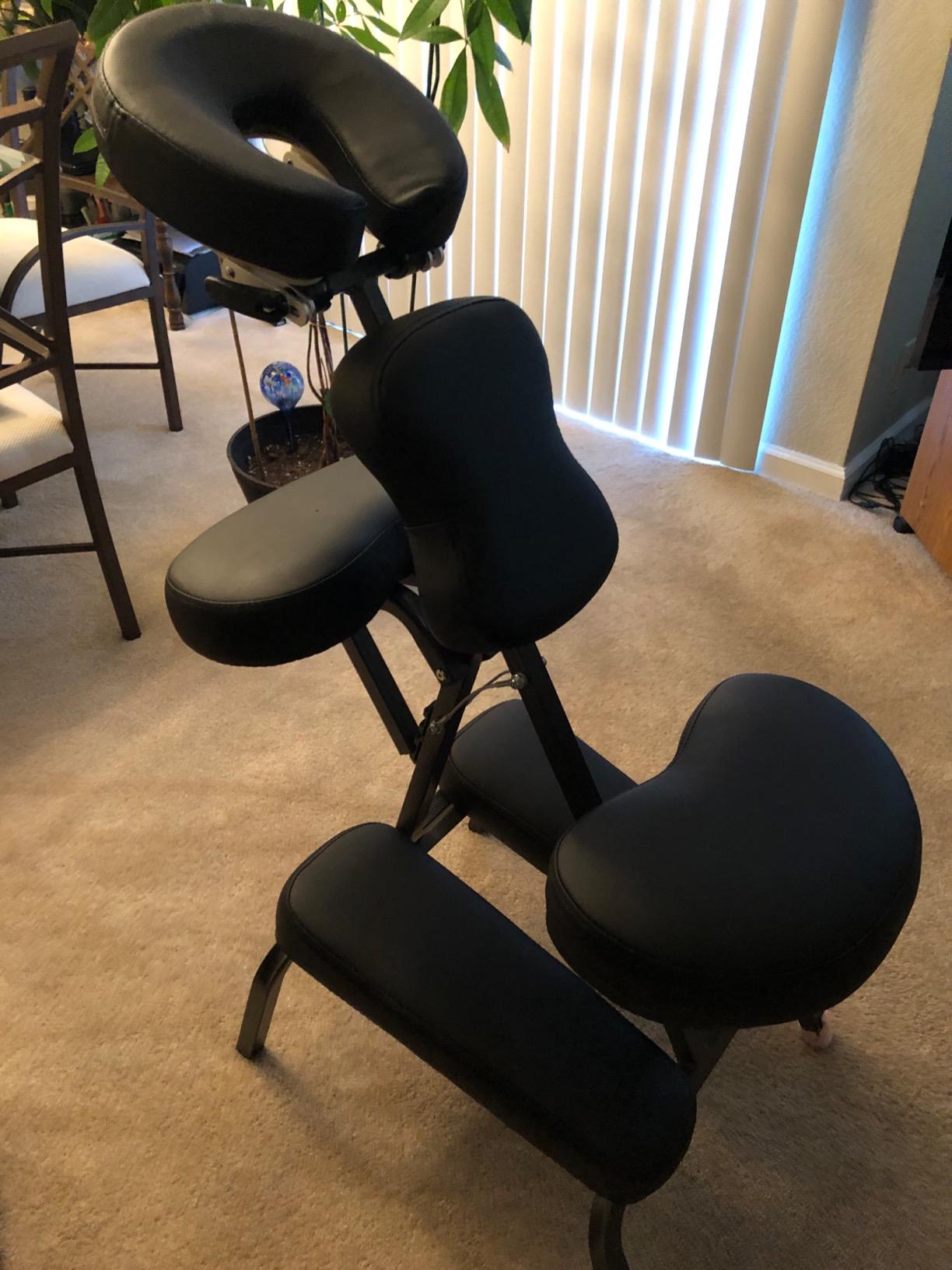 BestMassage | Portable Massage Chair | Black | Folding Tattoo Chair | Adjustable Headrest & Height, Carry Bag | Metal Frame & High Density Foam | Easy to Carry | For Salons, Spas, Tattoo Studios customer photo 2