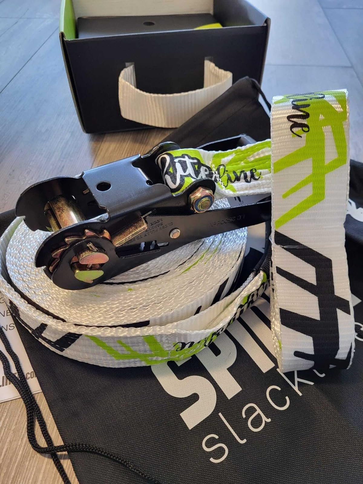 Spider Slacklines - Pro Line Slackline Kit for Jumping, Walking and Freestyle - Contains a Ratchet, 65 ft Line, Sling Bag and Ratchet Protector - Complete Set 65 ft Length customer photo 2