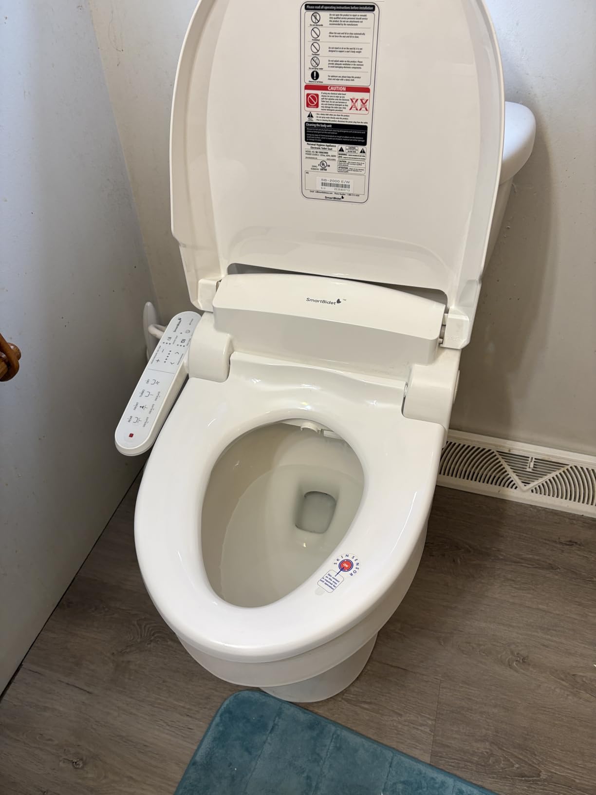 SmartBidet Electric Bidet Toilet Seat with Heated Seat, Warm Water, Air Dryer, Side Control Panel, Elongated customer photo 2
