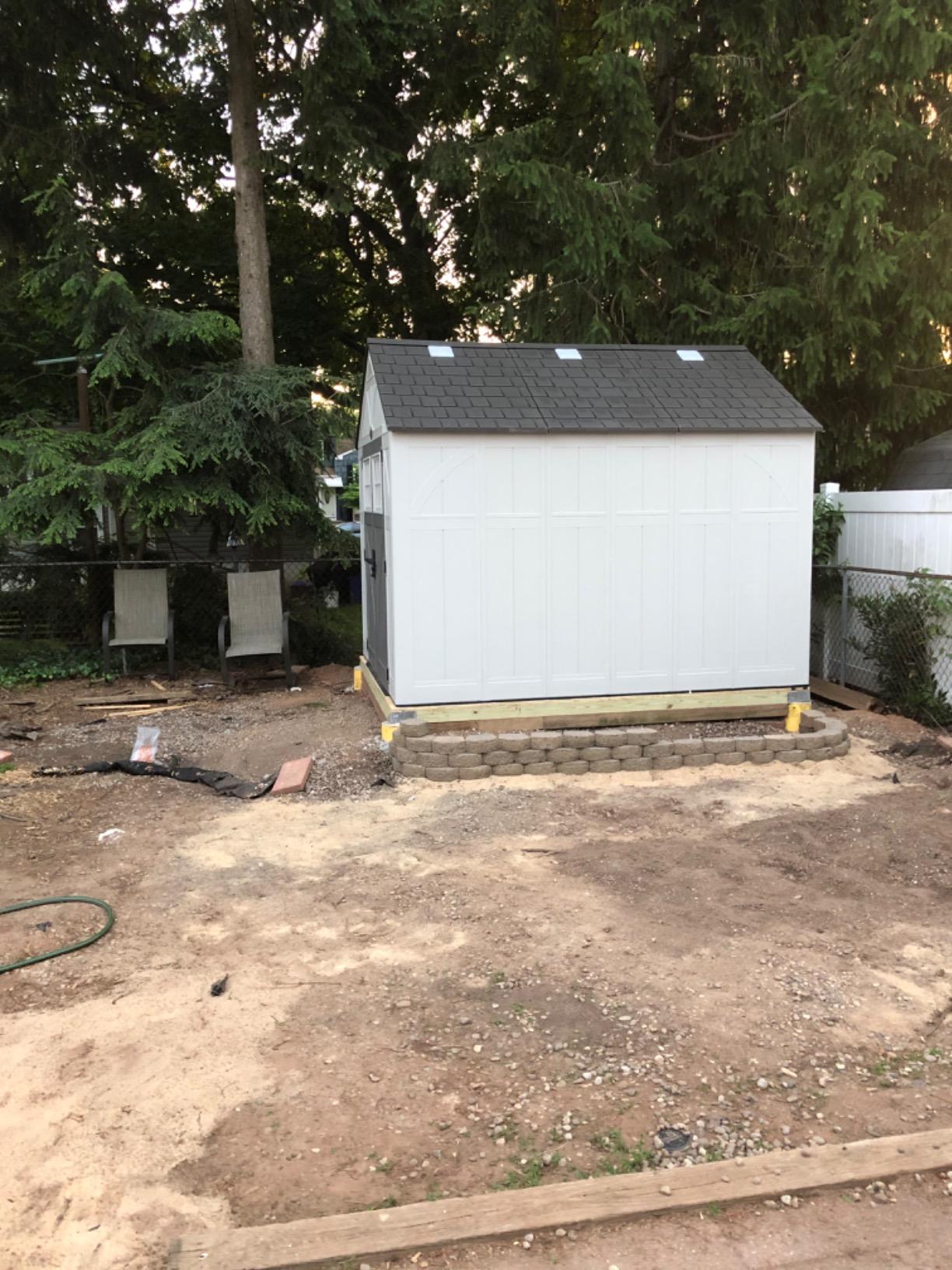 Suncast 8' x 4' Heavy-Duty Resin Tremont Storage Shed with Reinforced Floor, Skylights for Natural Light, Lockable Double Doors, Sand Finish customer photo 2