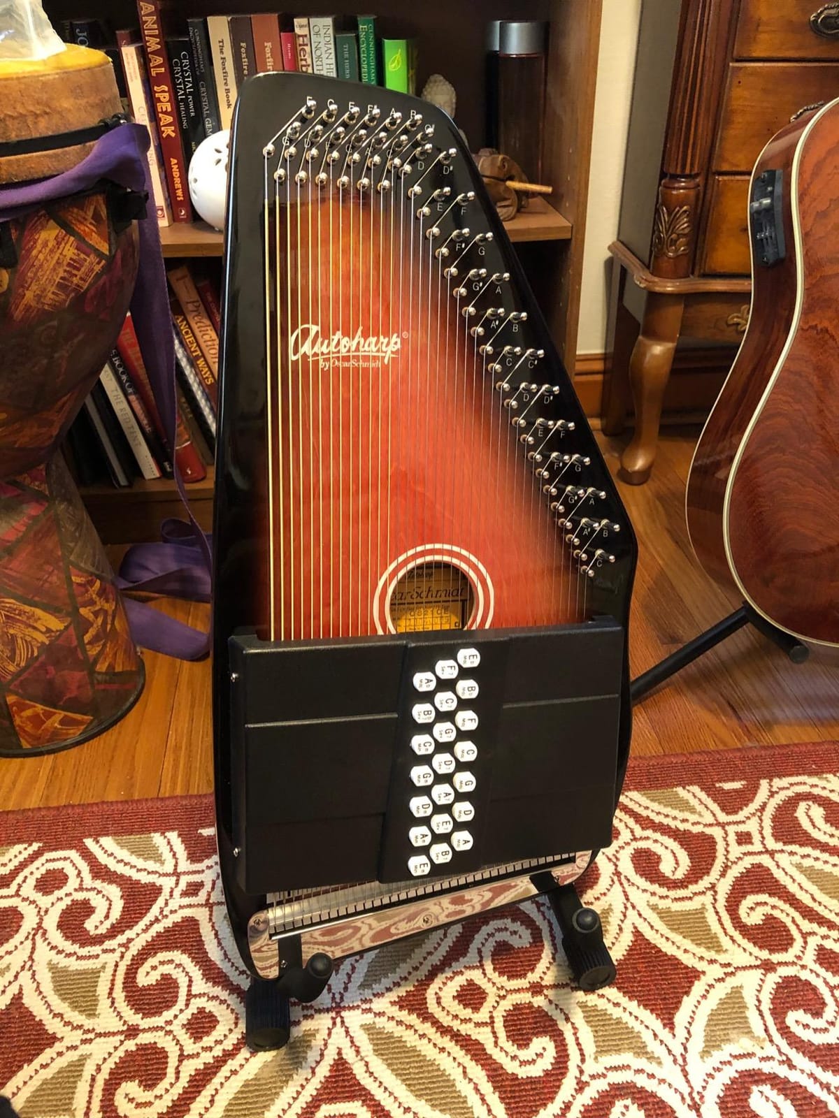 OS21CE 21 Chord Acoustic Electric Auto Harp. Tobacco Sunburst | Rock maple pin block customer photo 1