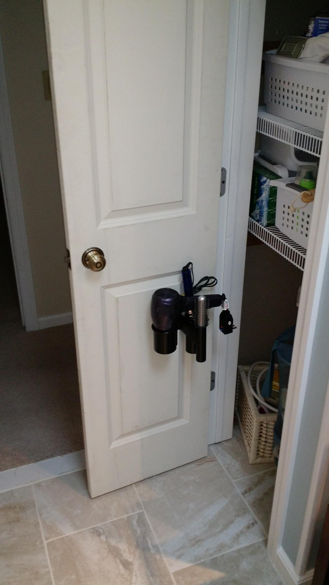 Saloniture Wall Mount Hair Iron and Blow Dryer Holder - Salon Appliance Rack customer photo 1