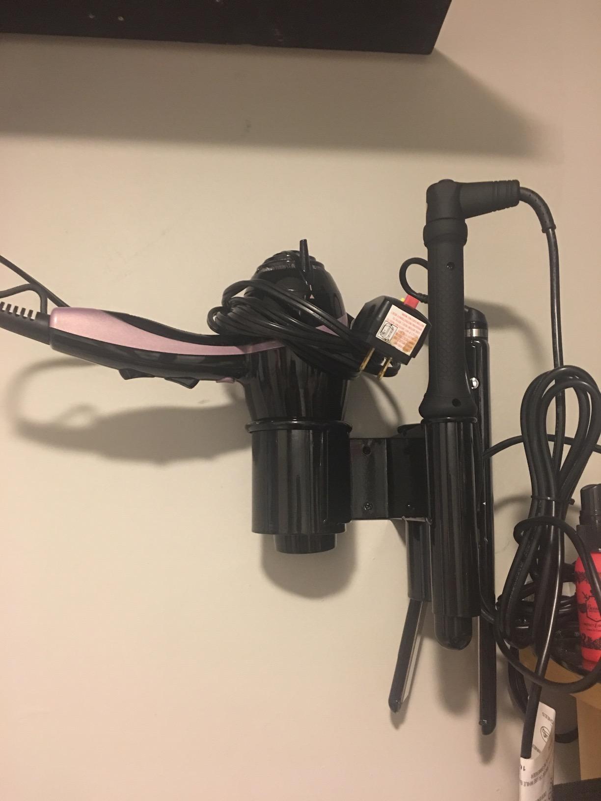 Saloniture Wall Mount Hair Iron and Blow Dryer Holder - Salon Appliance Rack customer photo 2