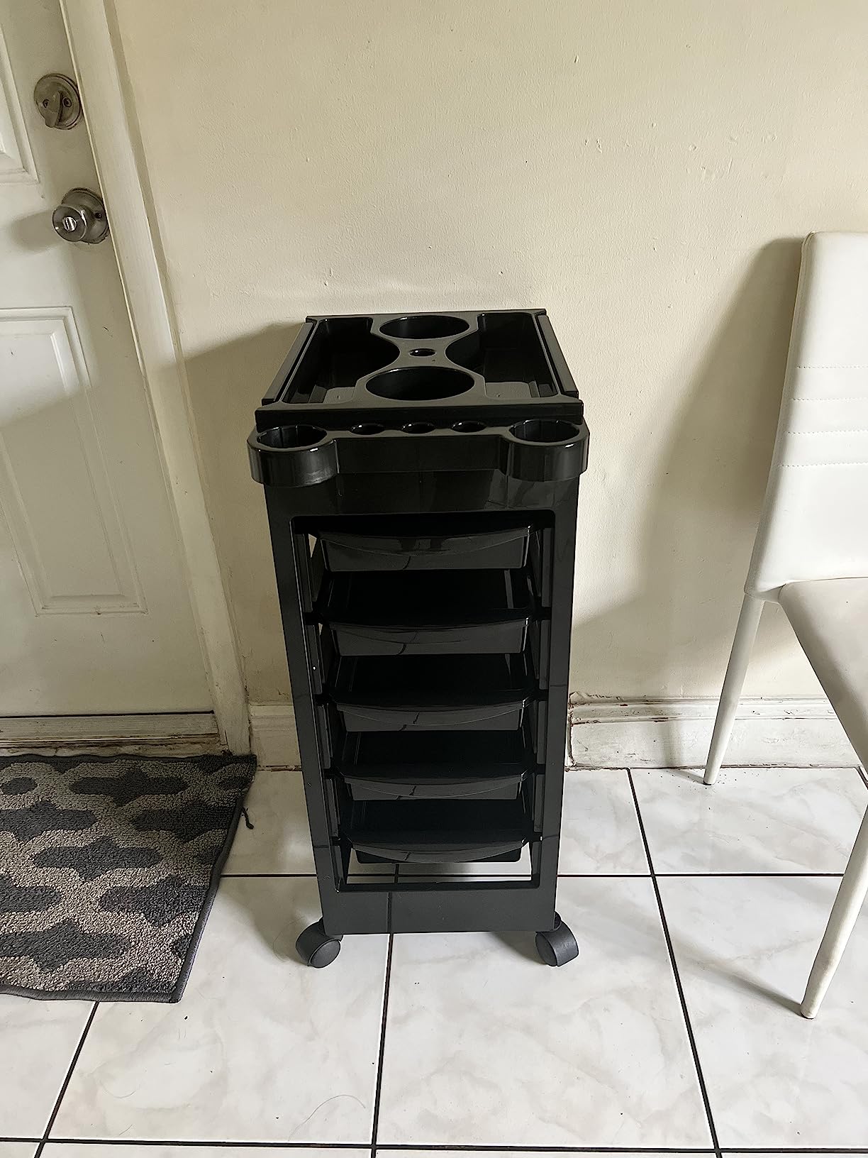 Saloniture Beauty Salon Rolling Trolley Cart with 5 Drawers customer photo 2