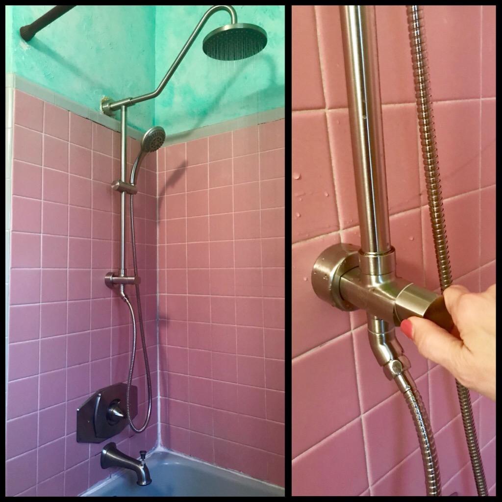 PULSE ShowerSpas Kauai III Brushed Nickel Rain Shower Head with Handheld Spray - 2.5 GPM, 8
