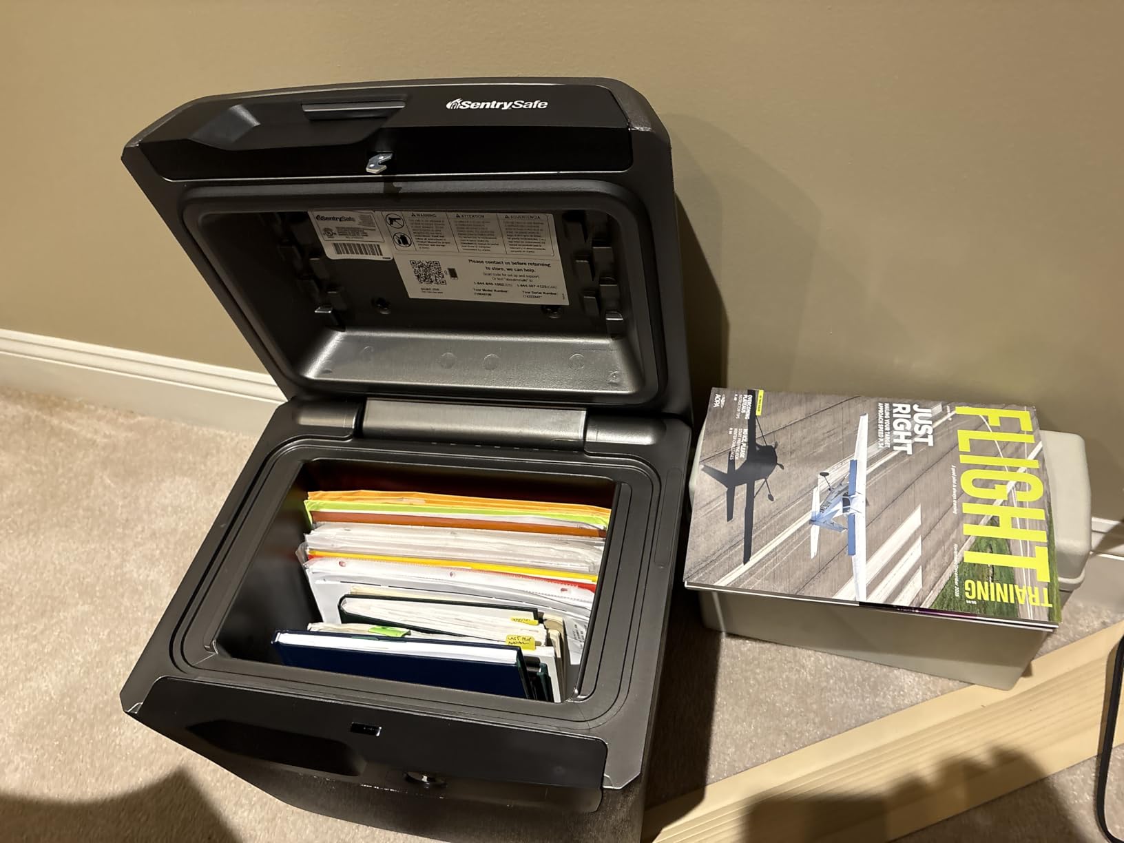 SentrySafe Fireproof and Waterproof Lock Box with Key Lock, File Safe with Carrying Handles for Documents, 0.66 Cubic Feet, FHW40100 customer photo 2