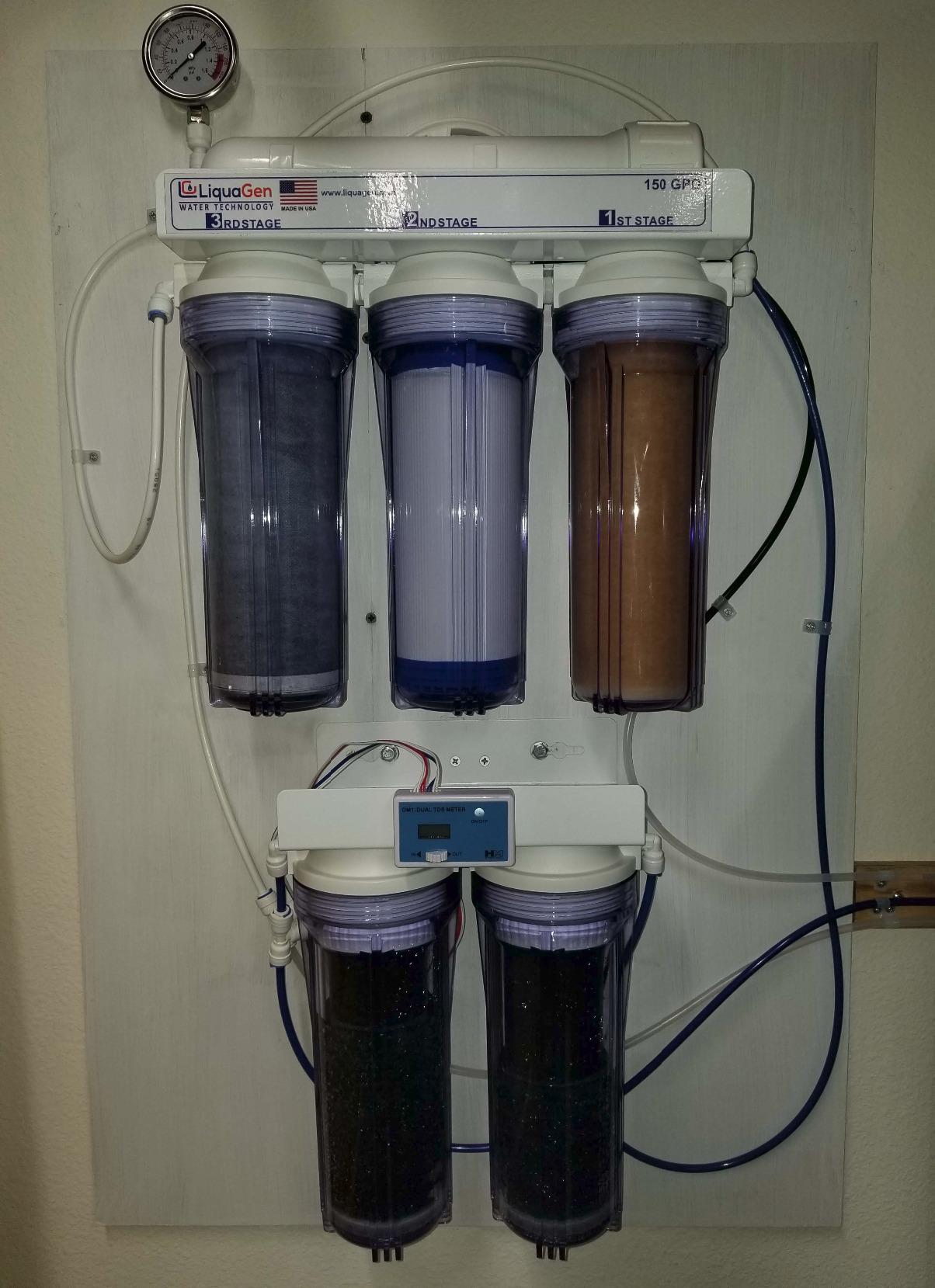 LiquaGen - 6 Stage Heavy Duty - 0 TDS/PPM Reverse Osmosis/Deionization Aquarium Reef Water Filter System | Ultimate Purification RO/DI Machine w/Dual Deionization Canisters (150 GPD) customer photo 1