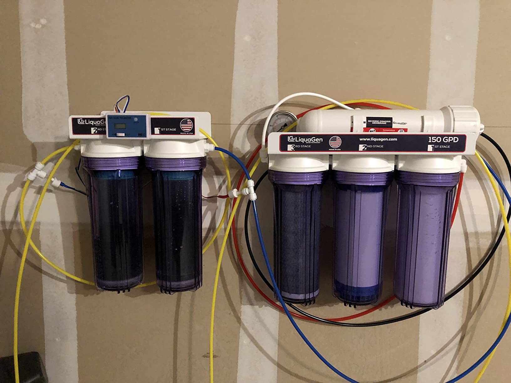 LiquaGen - 6 Stage Heavy Duty - 0 TDS/PPM Reverse Osmosis/Deionization Aquarium Reef Water Filter System | Ultimate Purification RO/DI Machine w/Dual Deionization Canisters (150 GPD) customer photo 2