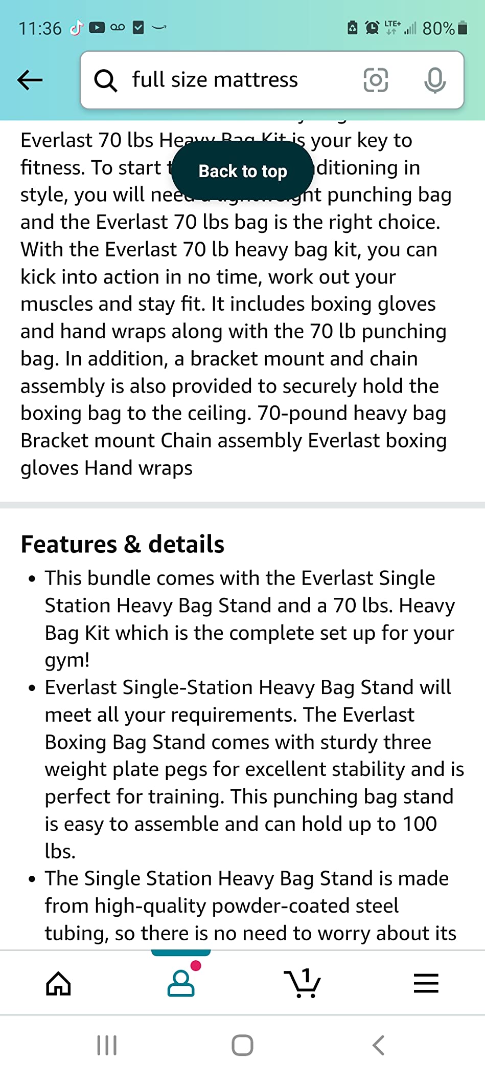 Everlast Single Station Heavy Bag Stand with a 70-lb. Heavy Bag Kit customer photo 1