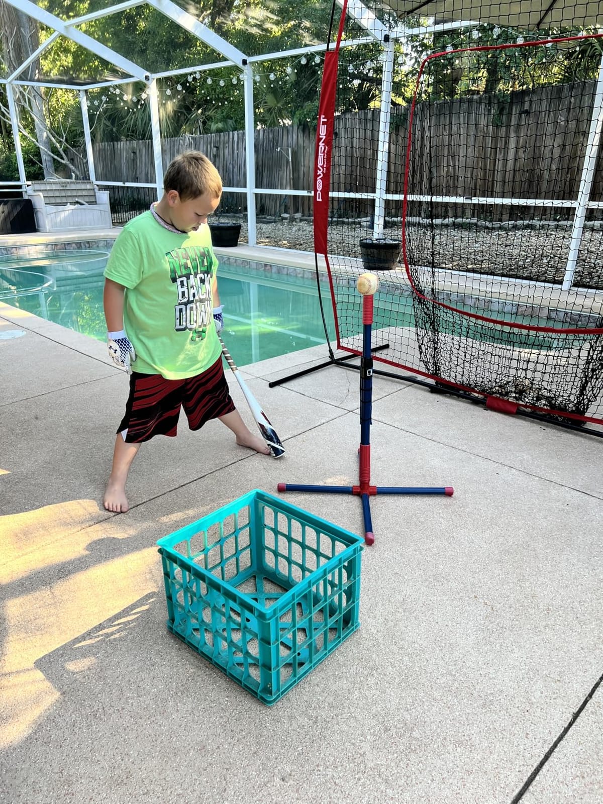 PowerNet Baseball Softball Practice Net 7x7 with Baseball Accessories for Practice Pitching, Batting & Fielding, Ball Caddy, Weighted Baseballs, Tee customer photo 1