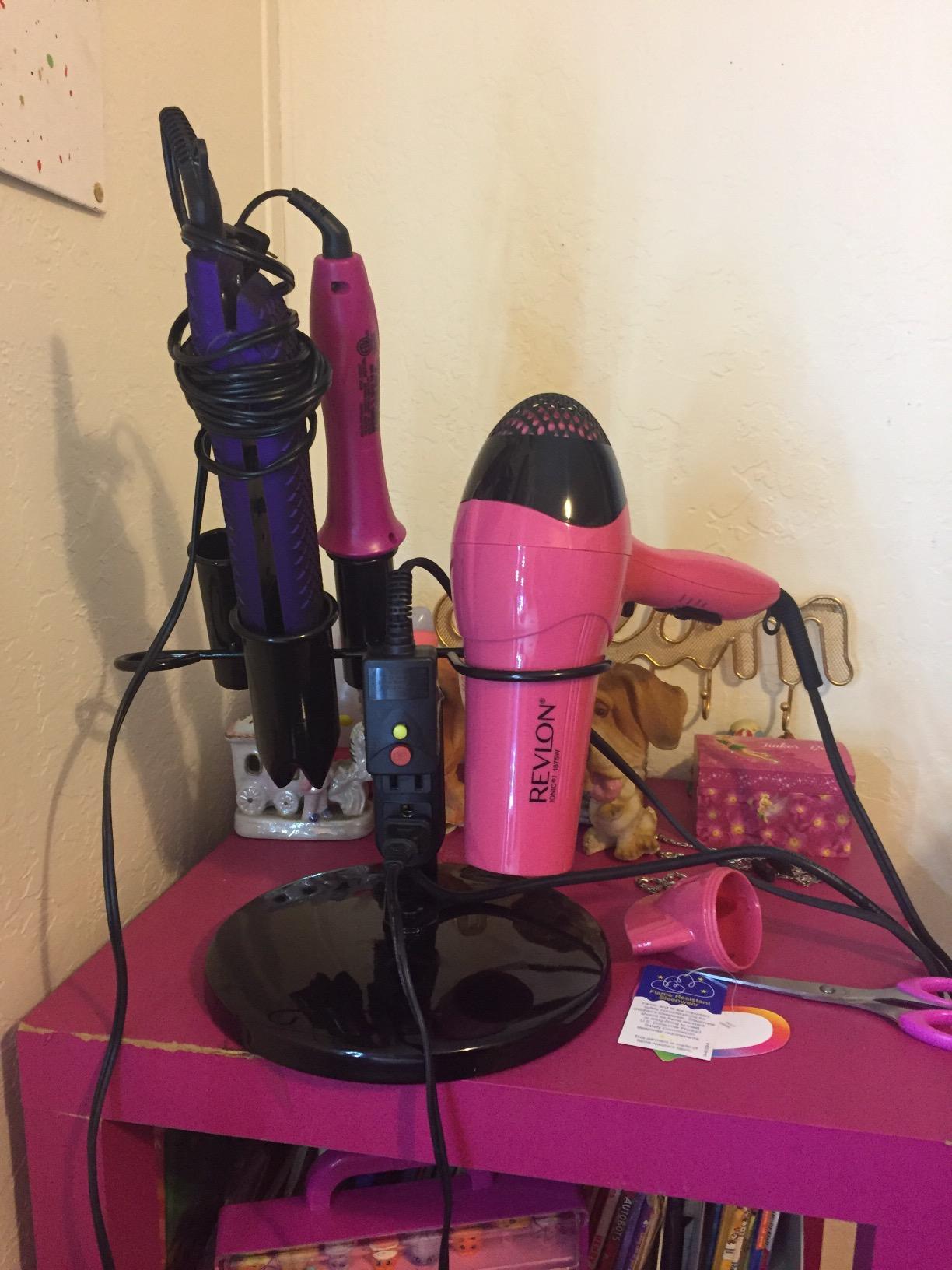 BYOOTIQUE 6-Hole Tabletop Blow Dryer & Hair Iron Holder Salon Stand customer photo 1