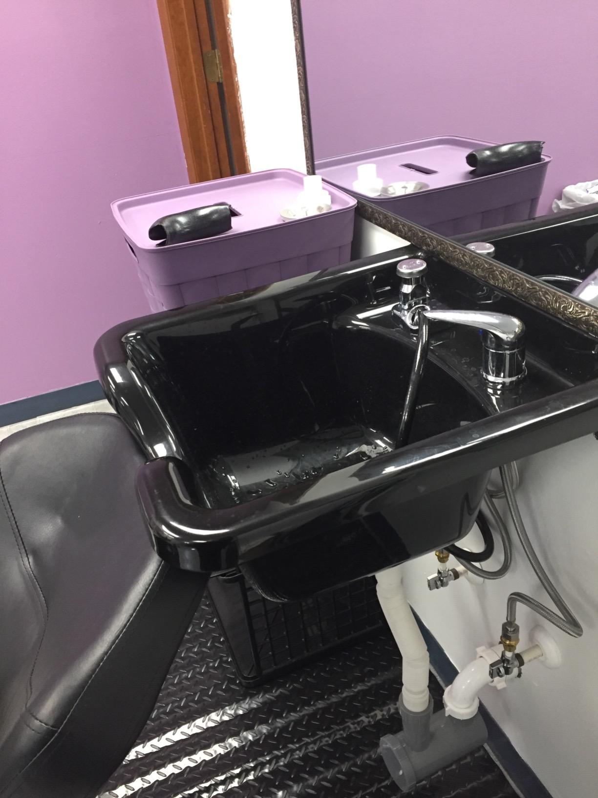 BYOOTIQUE Shampoo Bowl Salon Sink with Gel Neck Rest CUPC Vacuum Breaker | Black Square Wall Mounted, Hair Washing Basin Station, Portable Shampoo Bowl, with Hair Trap, Barbershop Nursing Home customer photo 1