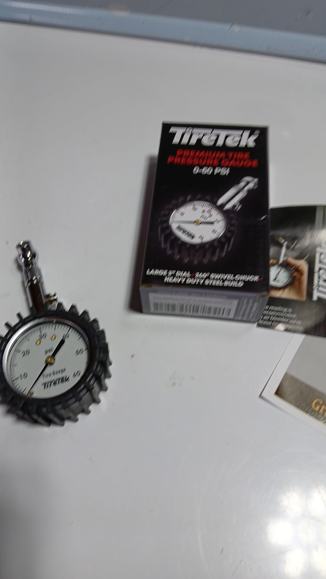 Tire Pressure Gauge for Cars, ANSI Certified 60 PSI Analog Dial Gauge | Glow in the dark analog dial tire gauge, tire gauges for tire pressure, accurate & easy to read customer photo 2