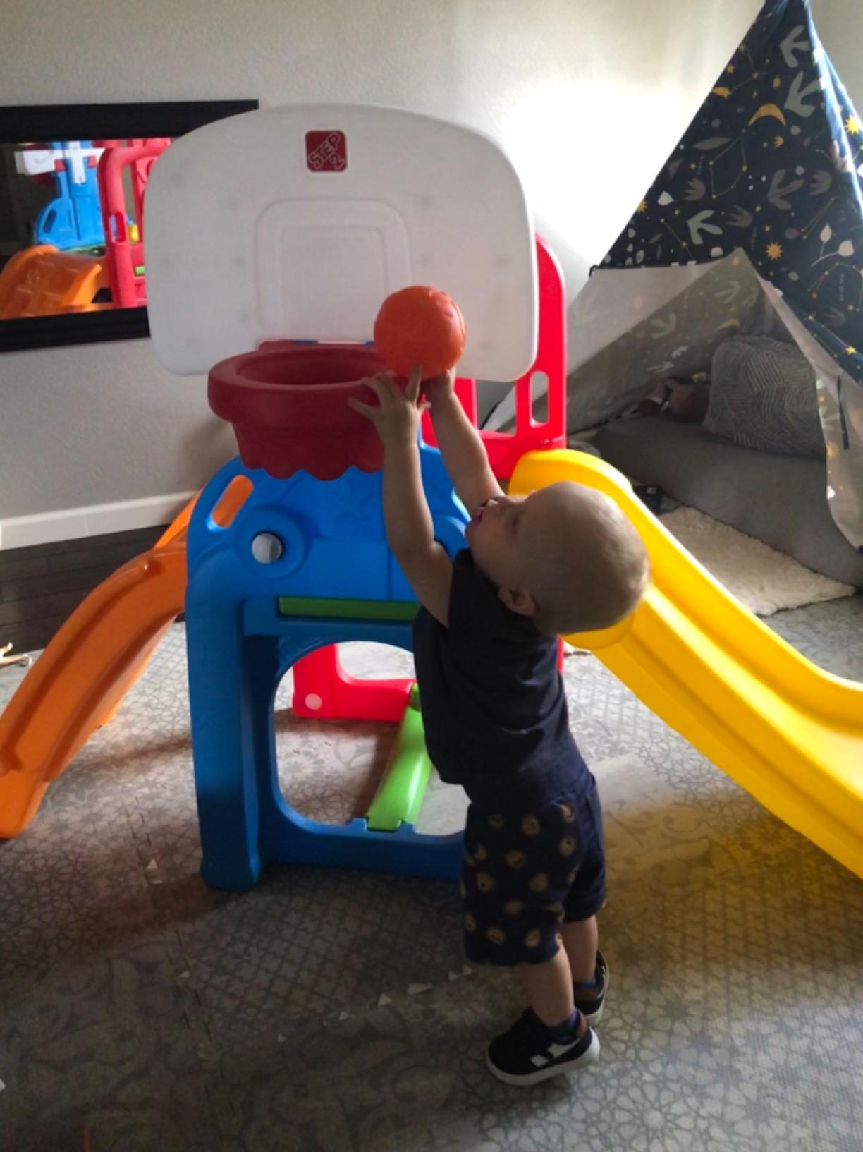 Step2 Game Time Sports Climber, Kids Indoor/Outdoor Playset, Backyard Playground Set, Slide, Climbing Wall, Basketball Hoop, Outside Jungle Gym, For Toddlers 2-6 Years Old customer photo 1