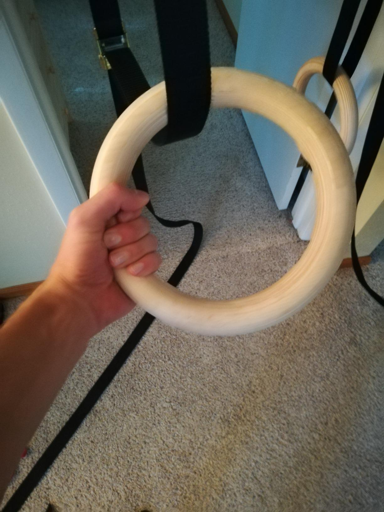 Titan Fitness 31.75mm Gymnastics Rings, Non-Slip Wooden Rings, Extra Long 16 FT Nylon Straps, FIG Gymnastic Rings with Cam Buckle System, Olympic Pull Up Fitness Rings, Rated 600 LB customer photo 2