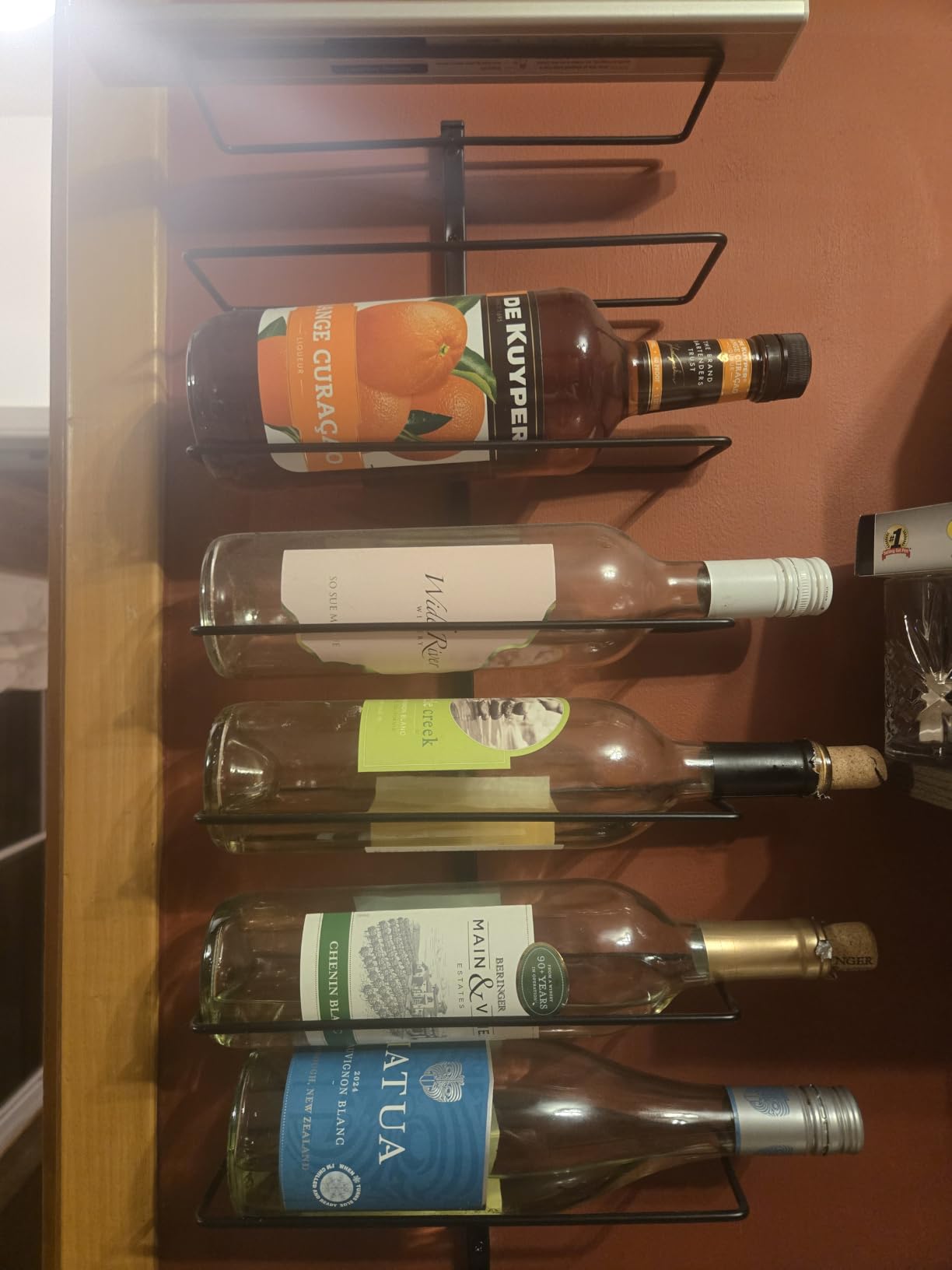Sorbus Wall Mounted Wine Rack, Metal Bottle Rack (9 Bottle, 1 Pack) | Compact holder keeps bottles arranged for kitchens, dining rooms and home bars, with open access for display and selection. customer photo 2