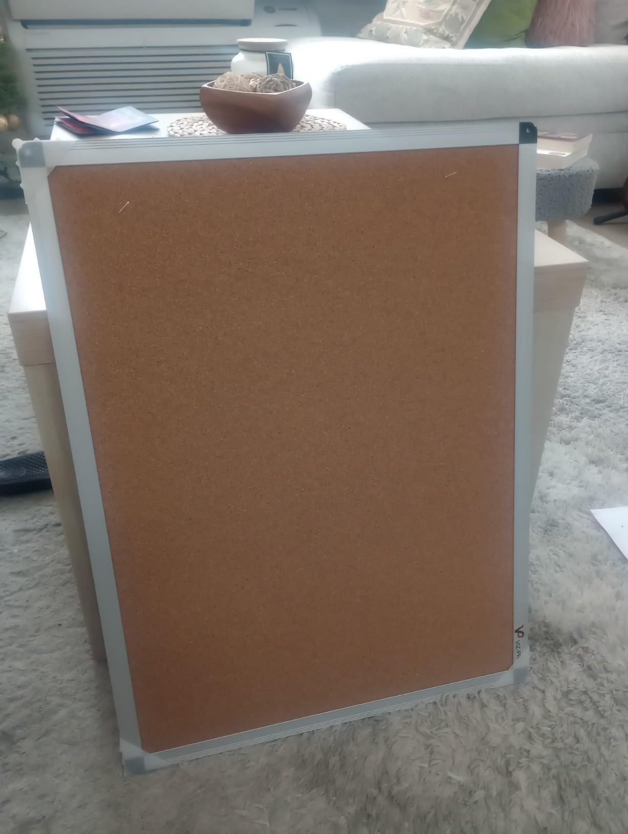 VIZ-PRO Cork Notice Board, 36 X 24 Inches, Silver Aluminium Frame customer photo 2