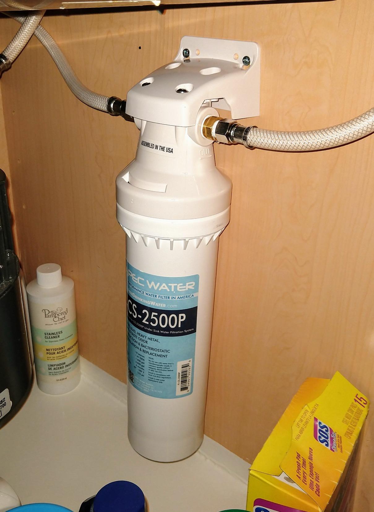 APEC Water CS-2500P Ultra High Capacity Under Sink Water Filtration System | Premium Quality US Made Filter, Removes Lead and Chlorine, Easy Installation, Scale Inhibitor, Dimensions: 15 x 3.5 Inches customer photo 1