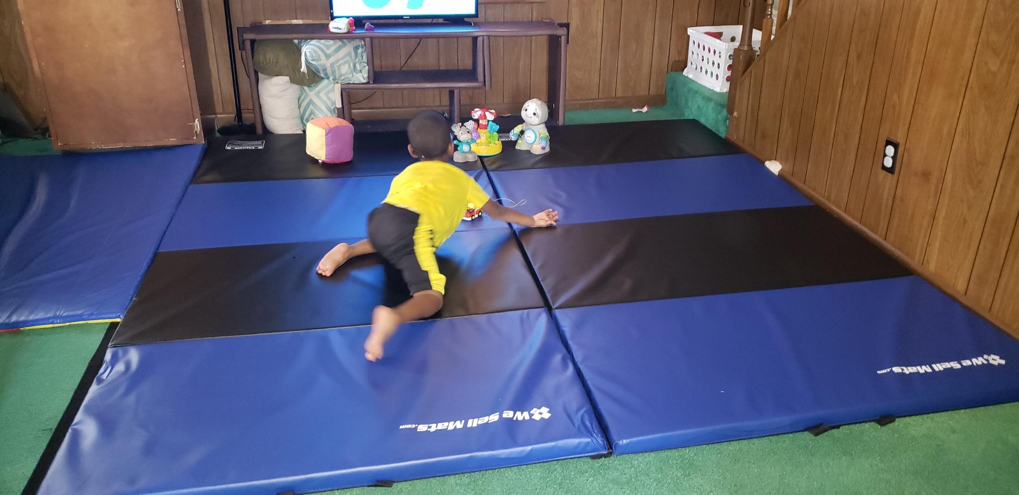 We Sell Mats - 4 ft x 8 ft x 2 in Premium Personal Fitness & Exercise Mat for Home Workout - Lightweight and Folds for Carrying - All Purpose Home Gym Mat - Thick Mat for Yoga, Pilates, Stretches customer photo 1