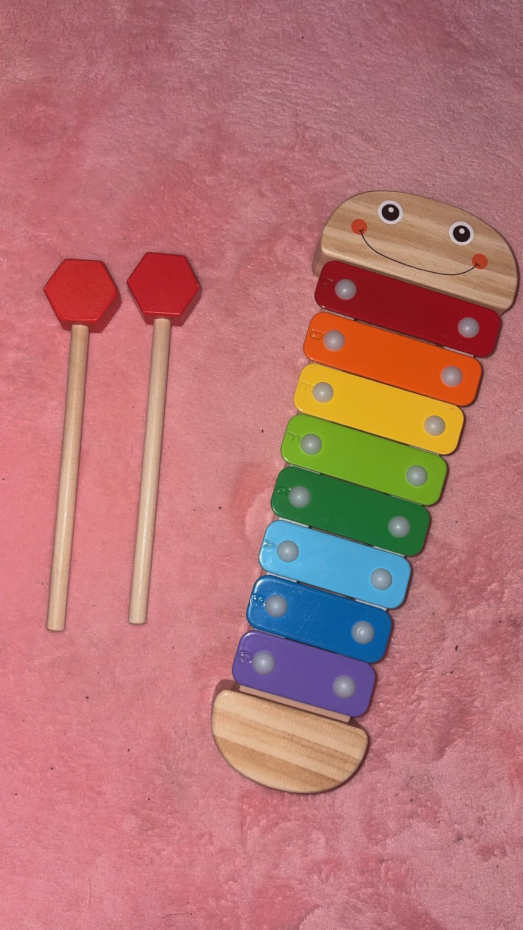 Melissa & Doug Caterpillar Xylophone Musical Toy with Wooden Mallets 15.25