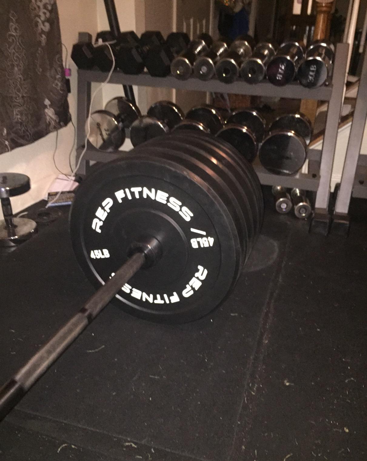 REP Fitness Rubber Bumper Plates, 5Lb to 370 lb Set Pairs, Olympic Standard Weights, Shock Absorbing Low Bounce Design, For Home Gyms, Fitness Centers, Strength Workouts, Barbell Use customer photo 2