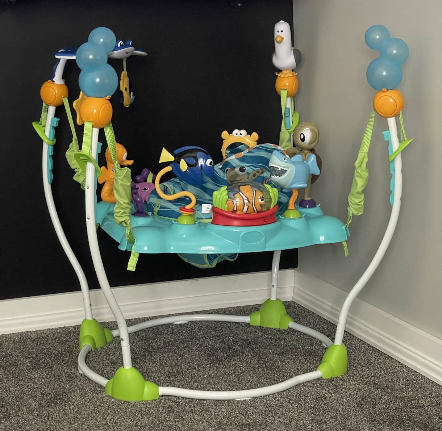 Bright Starts Disney Baby Finding Nemo Sea of Activities Baby Activity Center Jumper with Interactive Toys, Lights, Songs & Sounds, 6-12 Months (Blue) customer photo 2