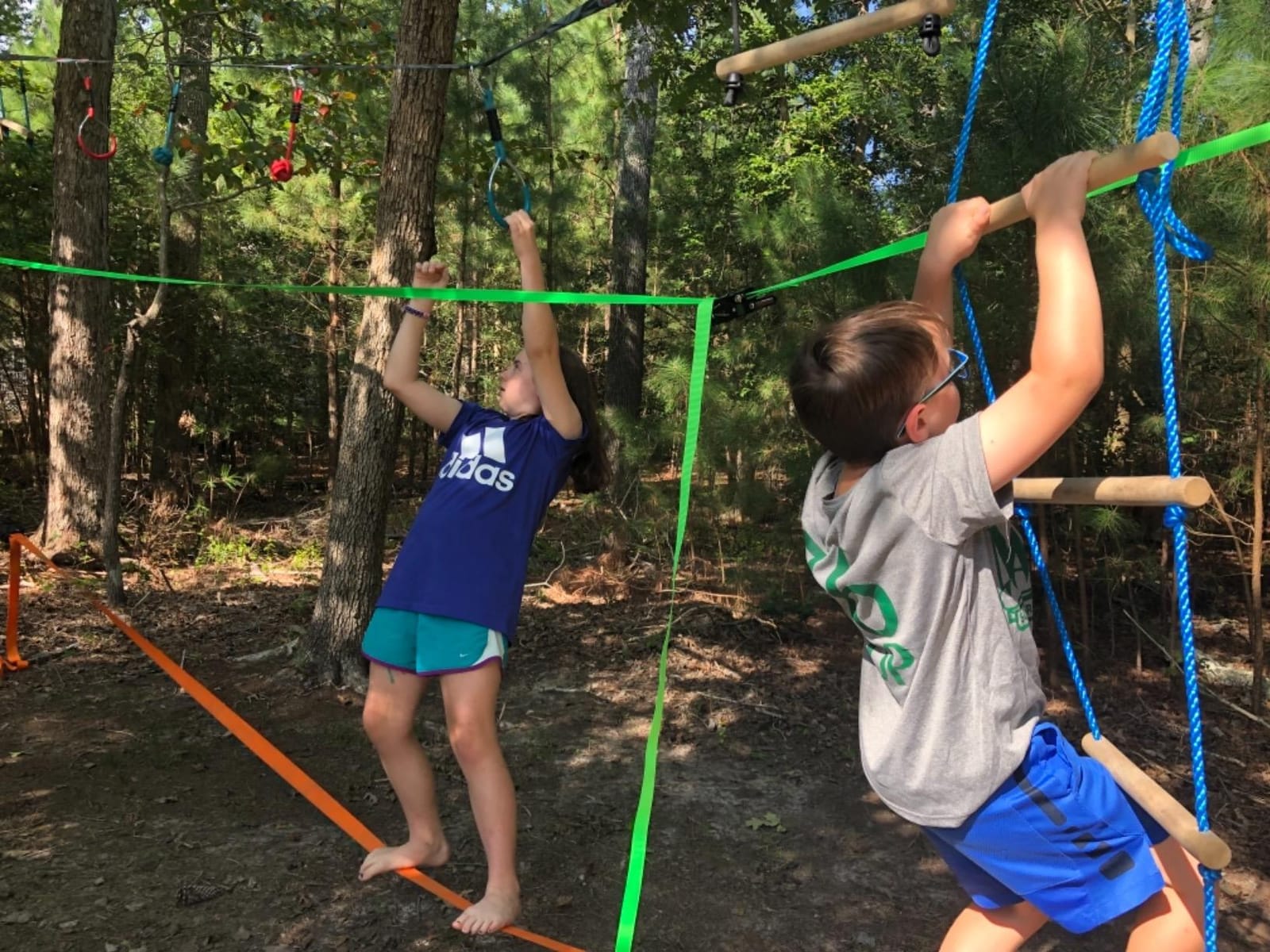 Complete Slackline Kit for Kids & Adults - 60ft Ninja Line (Orange) | 300 lb Capacity with Arm Training Line, Wider Tree Protectors, Ratchets and Durable Carry Bag - All-in-1 Parkour Equipment customer photo 1