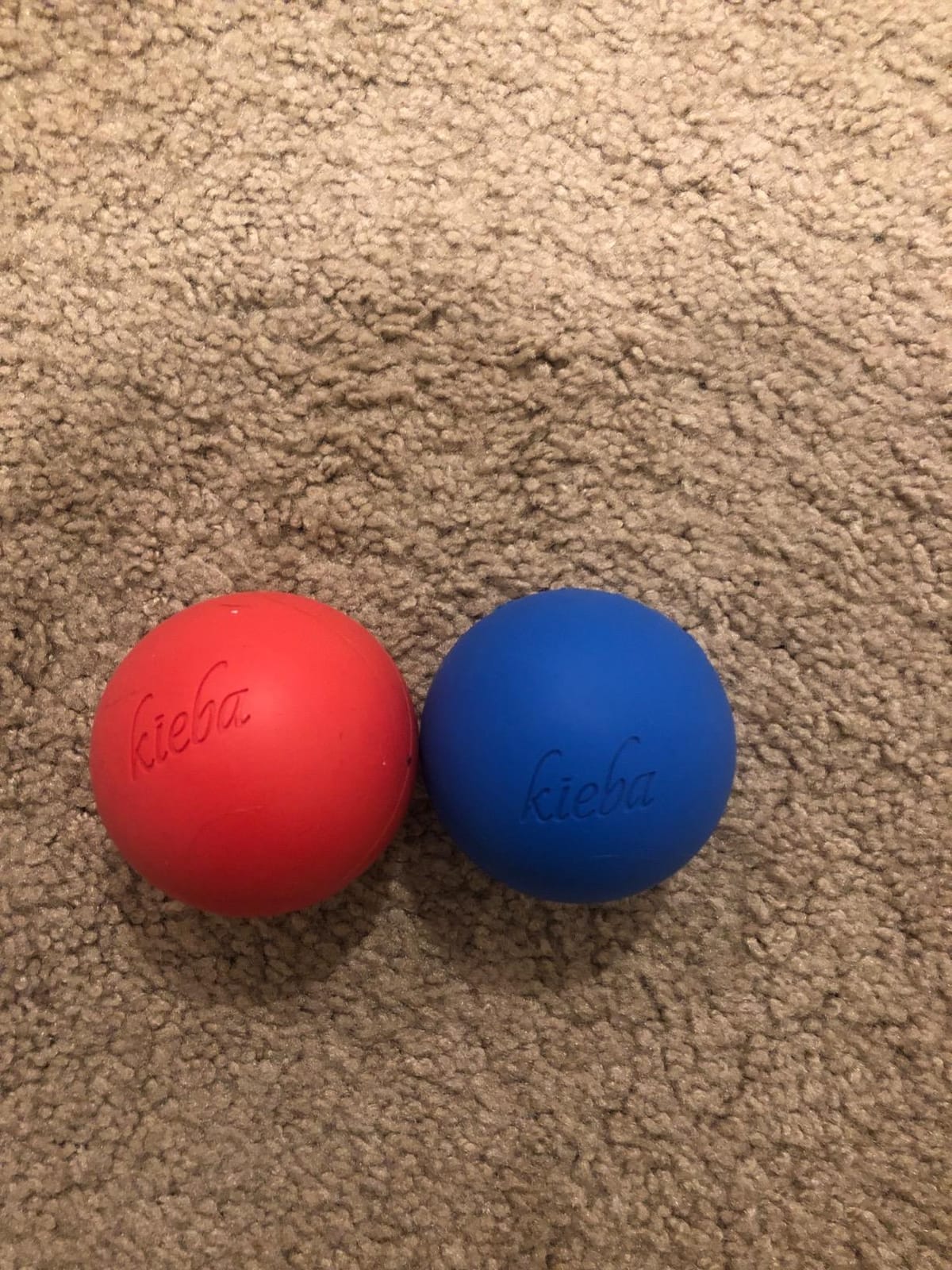 Massage Lacrosse Balls for Myofascial Release, Trigger Point Therapy, Muscle Knots, and Yoga Therapy. Set of 2 Firm Balls (Blue and Red) customer photo 2
