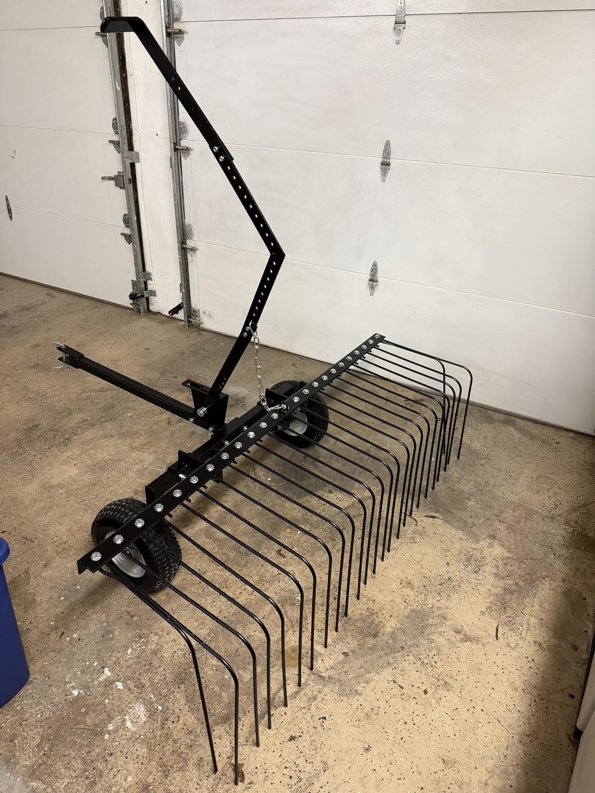 Yard Tuff Pine Straw Rake, Steel Lawn Sweeper with 24 Spring Tines, 60-Inch - Leaf Collector Attachment with Pin Hitch for ATV, UTV or Utility Tractor customer photo 2