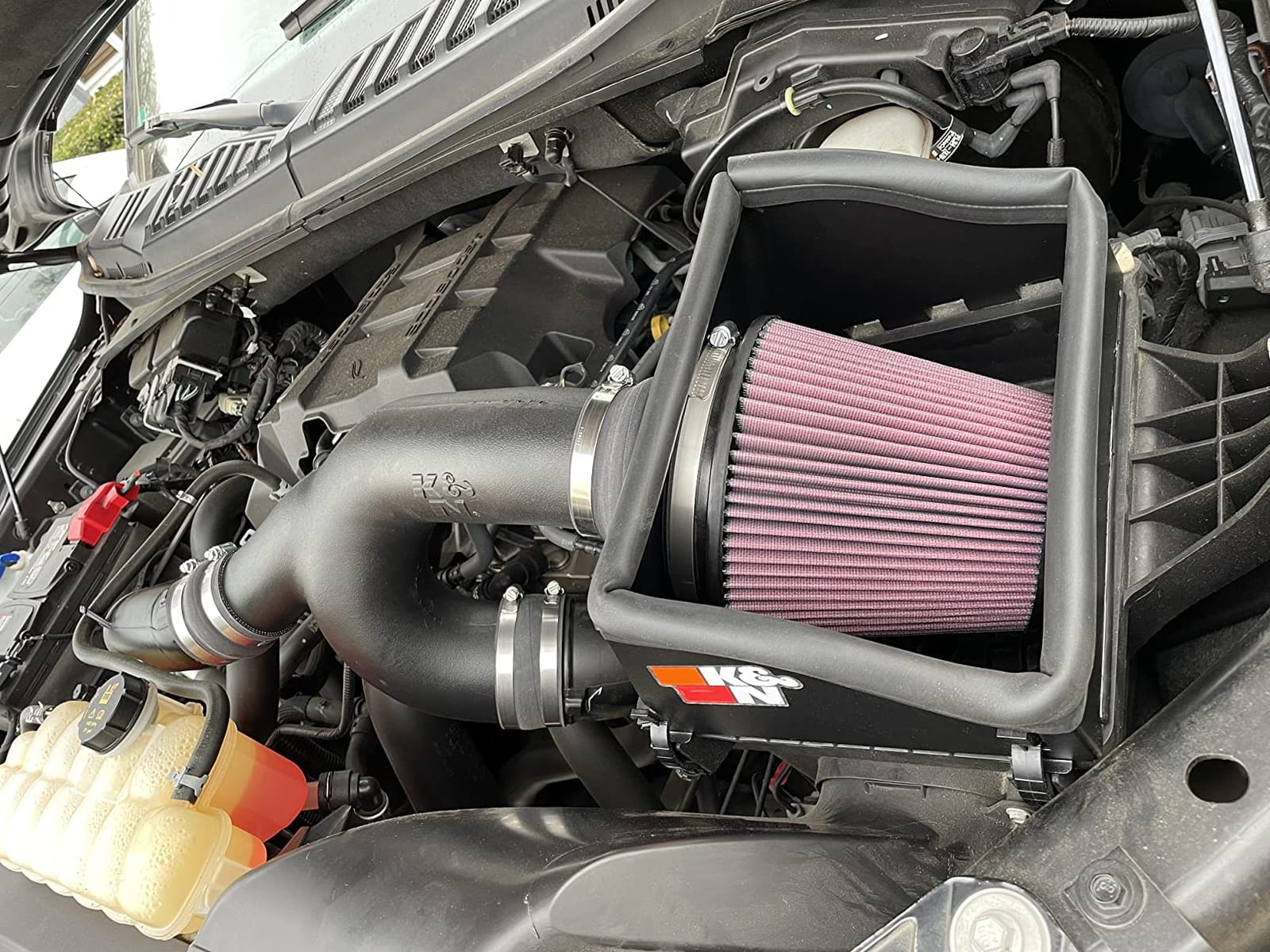 K&N Cold Air Intake System: High-Flow Air Filter, Increase Performance & Towing: Compatible with 2015-2026 FORD: F150 V6 2.7L, 63-2593 customer photo 2