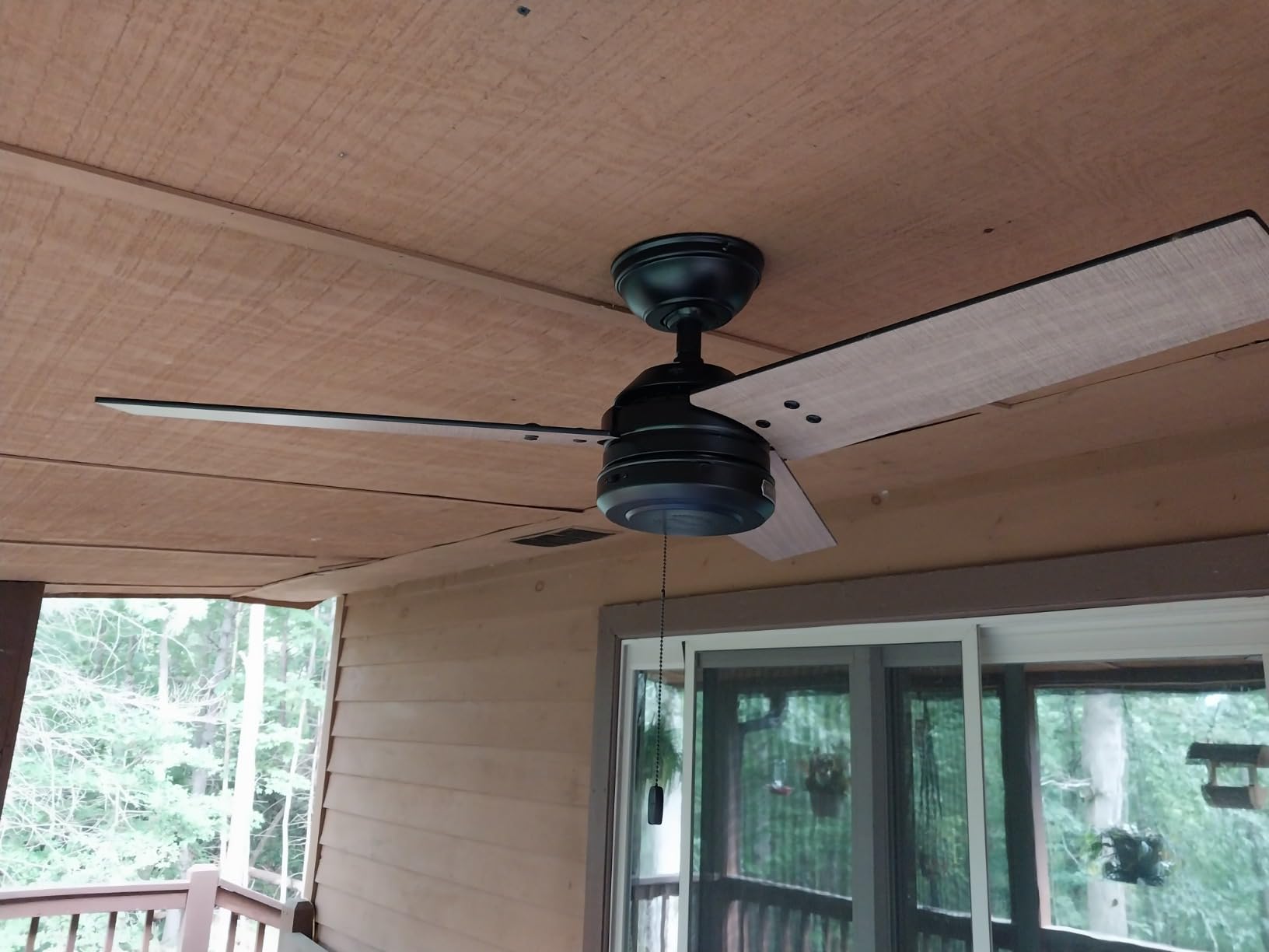 Hunter Cassius, Outdoor or Indoor, Ceiling Fan, 52 inch, Matte Black | No Light, Standard Mount, Pull Chain, 3 Blades, For Living Room, Patio, Porch, Garage, 59264 customer photo 2