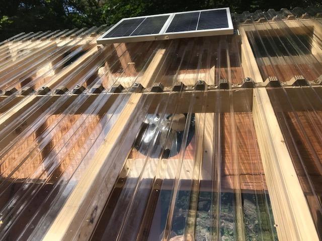 Amtrak Solar 12-Inch 50W Solar Attic Fan with Thermostat, Made in USA - Quiet Gable Vent Fan for Attic, Garage, Shed, Greenhouse - Plug and Play customer photo 1