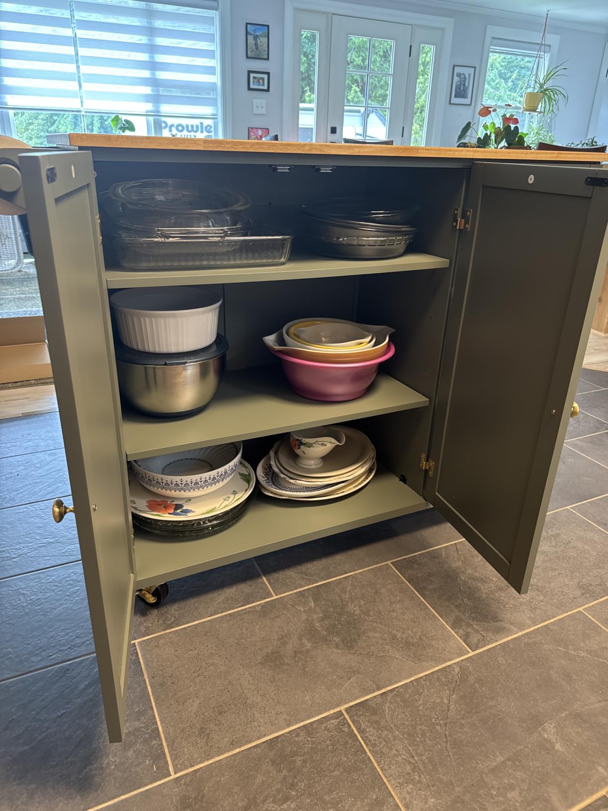 Homestyles Dolly Madison Off-White Mobile Kitchen Island Cart with Wood Drop Leaf Breakfast Bar customer photo 1