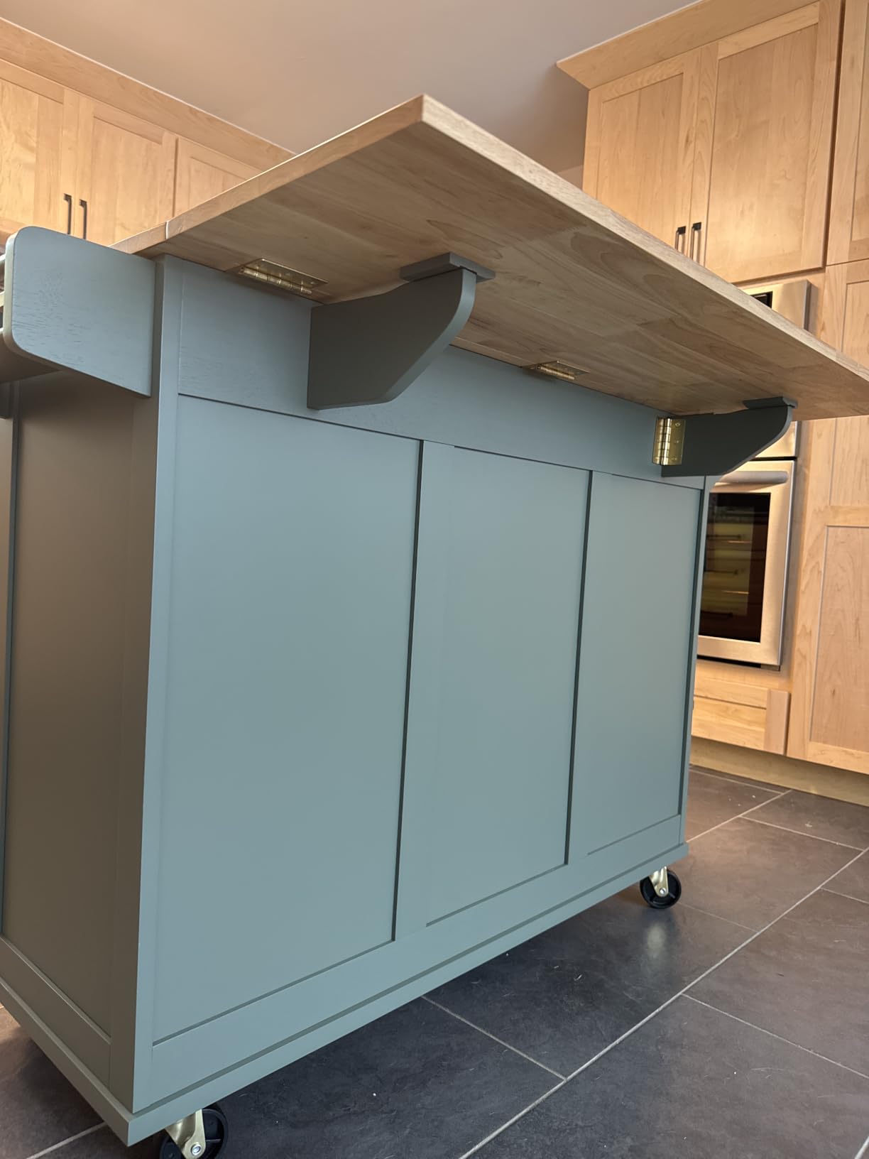 Homestyles Dolly Madison Off-White Mobile Kitchen Island Cart with Wood Drop Leaf Breakfast Bar customer photo 2