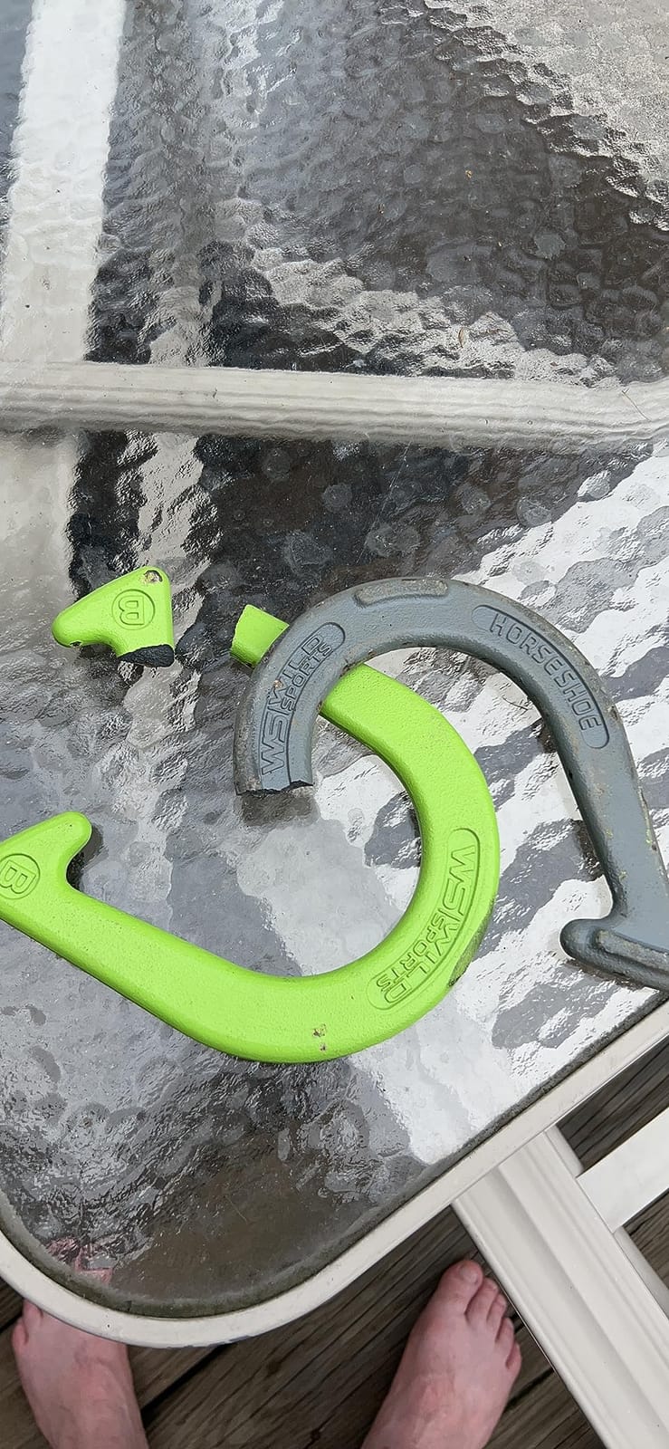 EastPoint Official Weight Horseshoe Set - 4 Horseshoes, 2 Stakes - Durable Cast Iron & Steel for Yard Games for Adults - Portable Case for Outdoor Games for Adults & Beach Activity customer photo 2